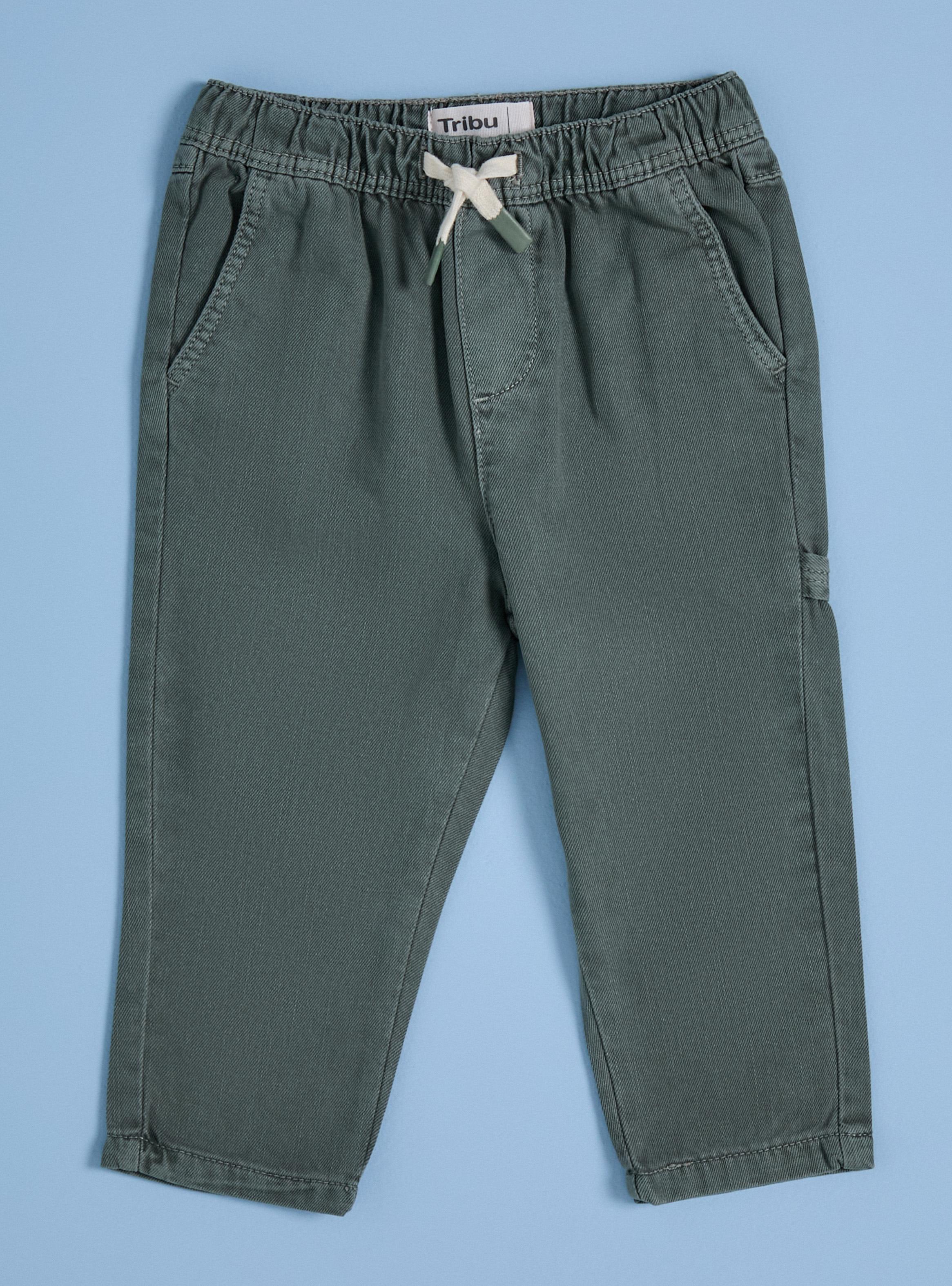 Pantalón Color con Cintura Elasticada-0