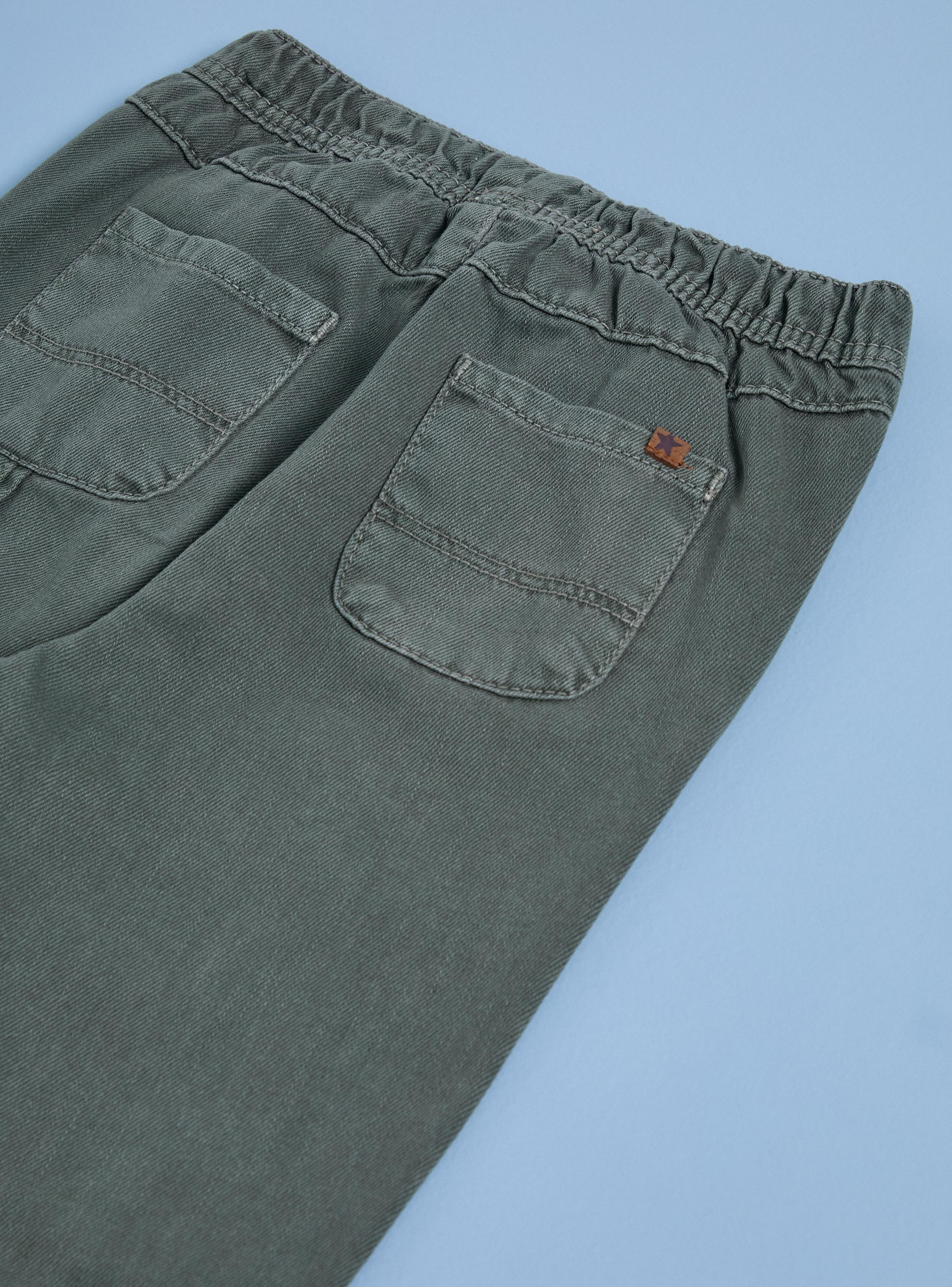 Pantalón Color con Cintura Elasticada-1