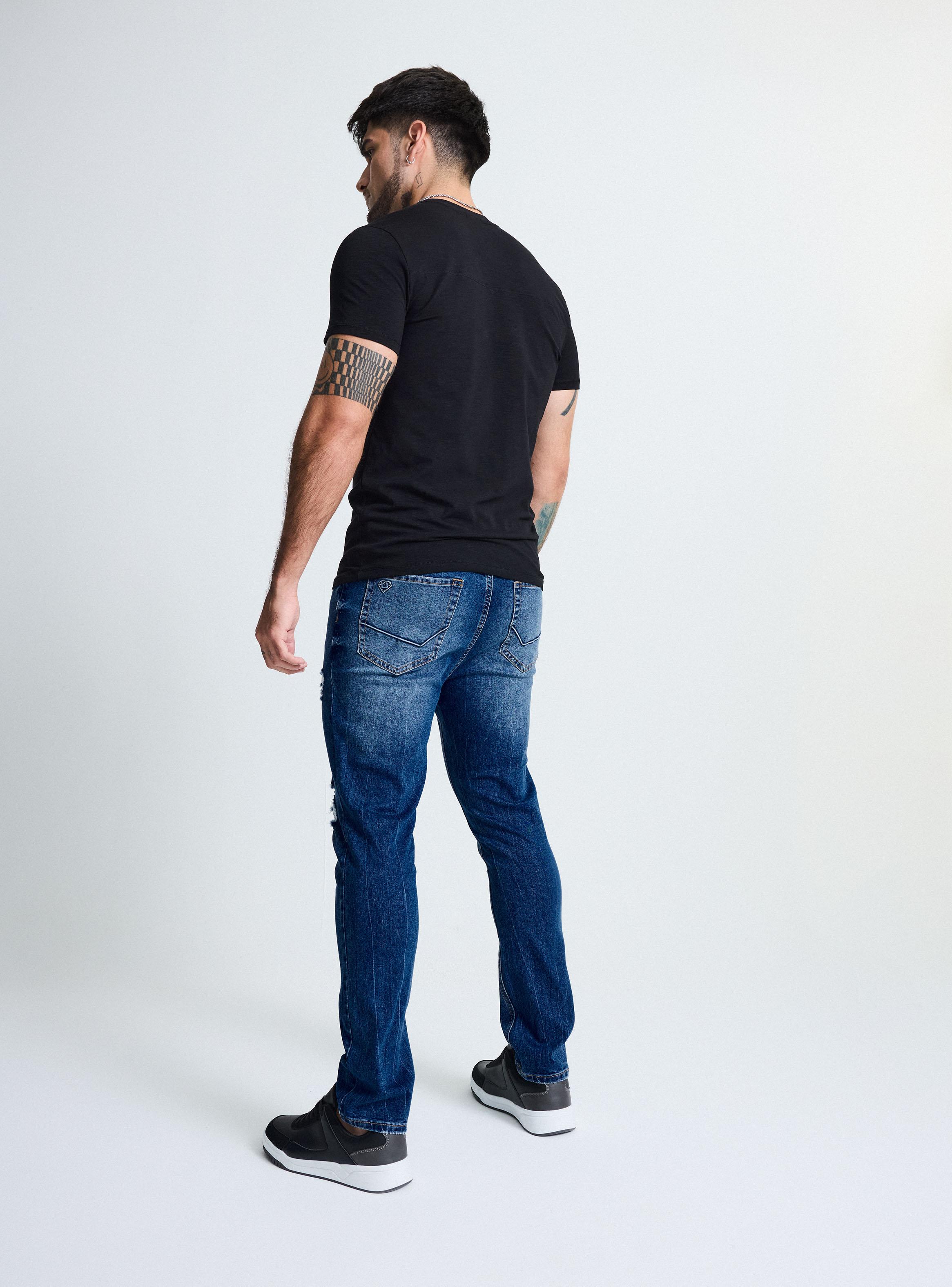 Jeans Crackelado con Roturas-5
