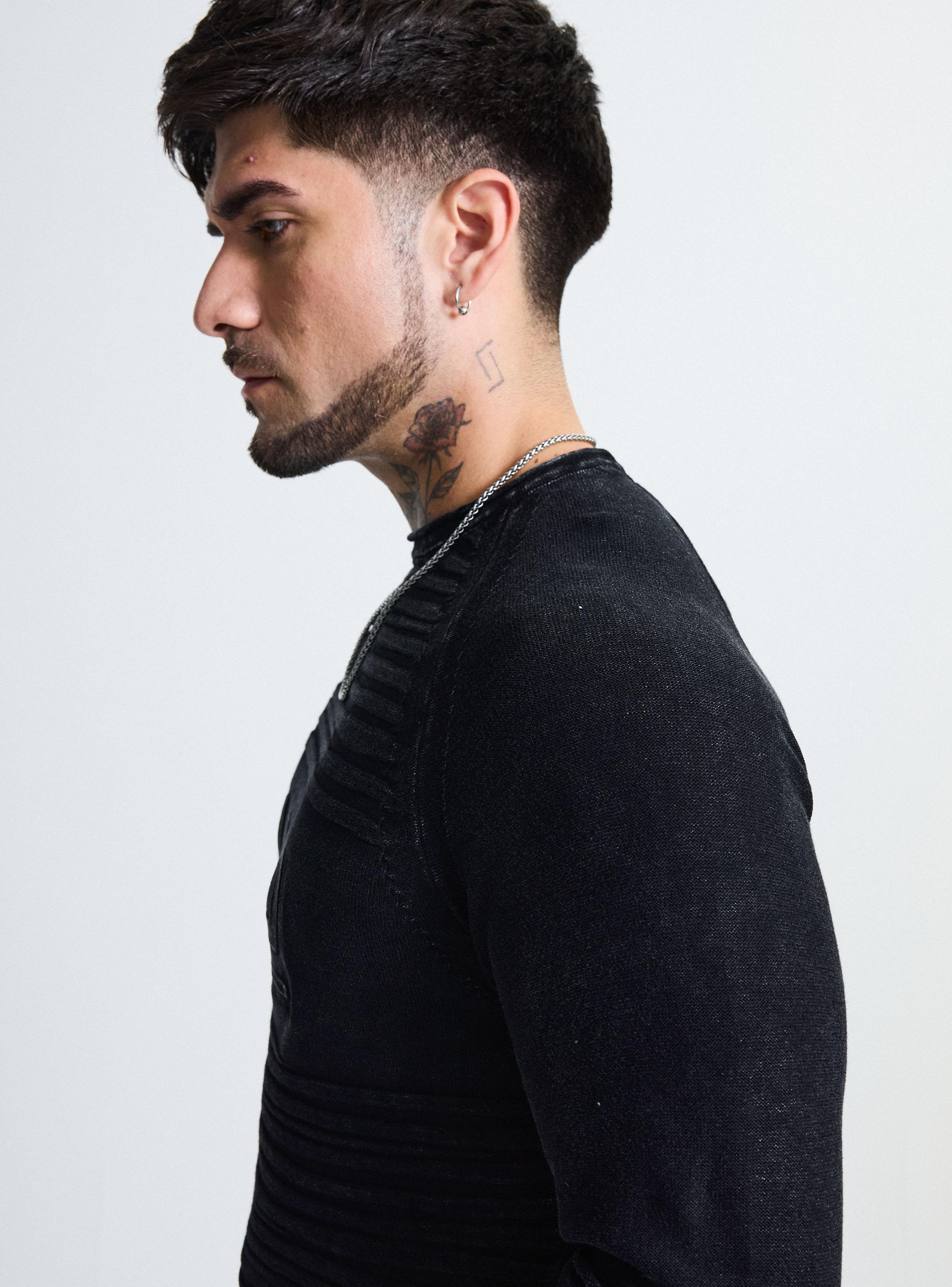 Sweater Manga Raglan con Textura y Logo-3