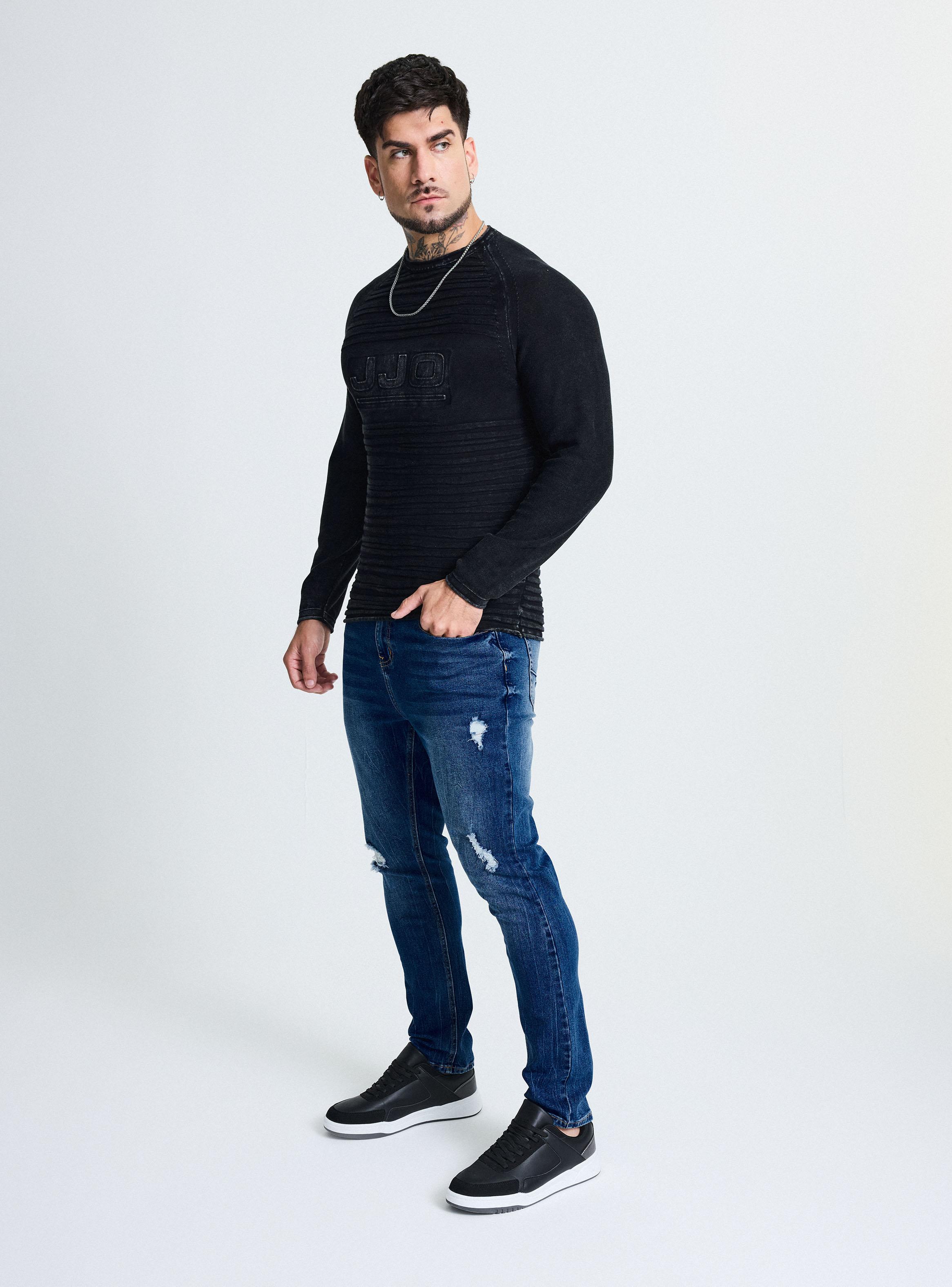 Sweater Manga Raglan con Textura y Logo-4