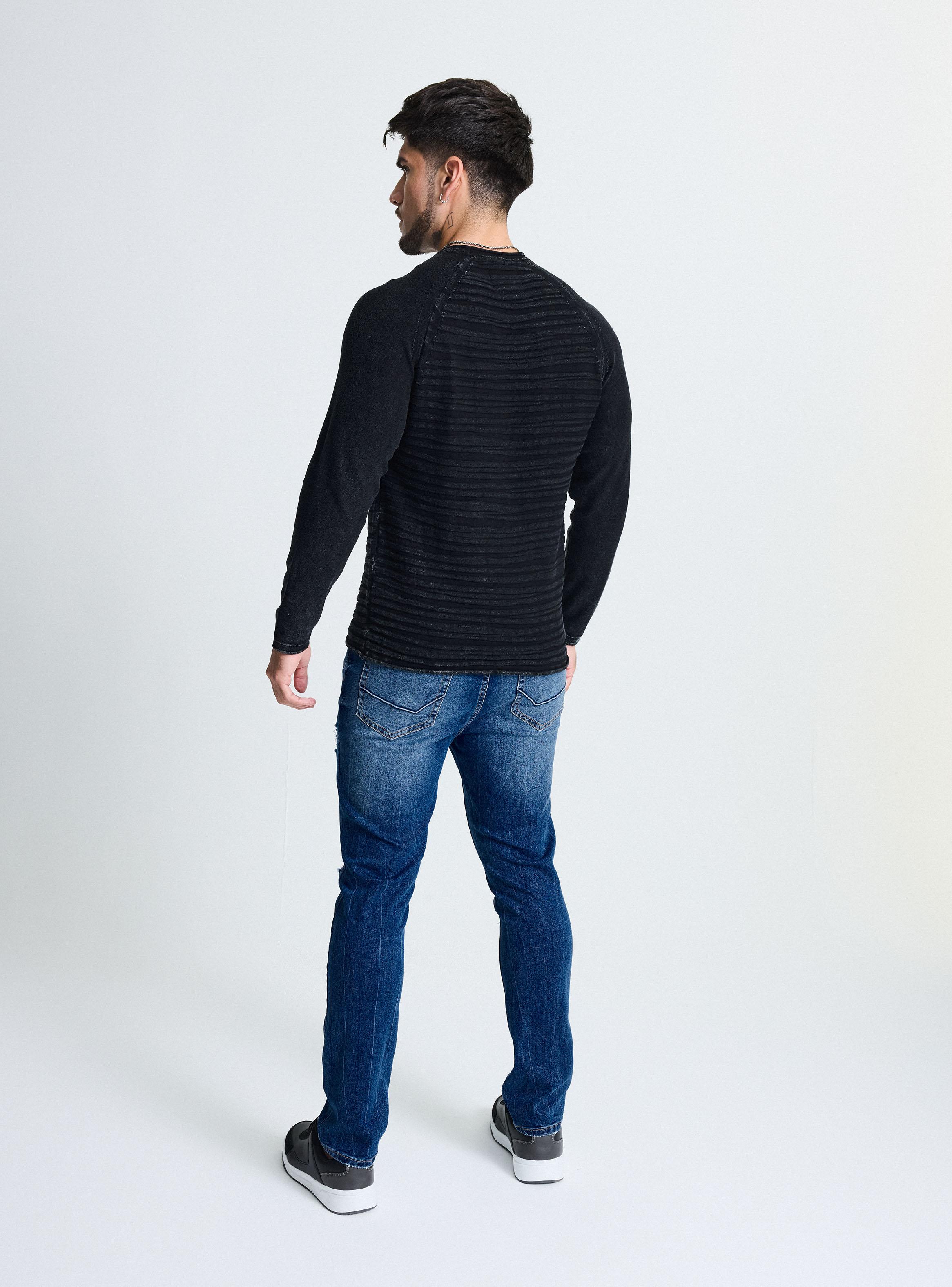 Sweater Manga Raglan con Textura y Logo-5