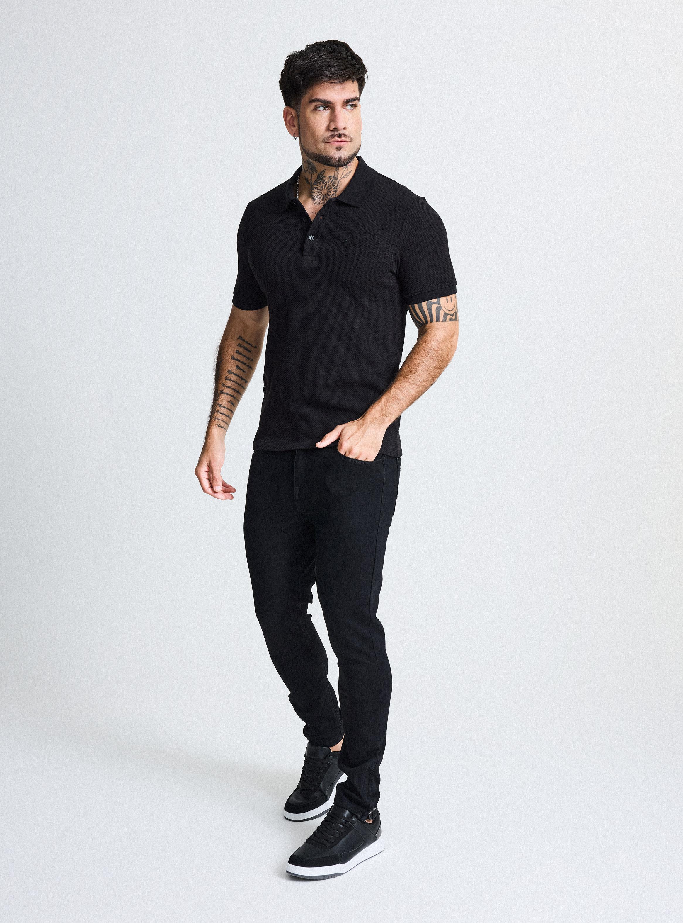 Polera Cuello Polo Tela Texturada-4