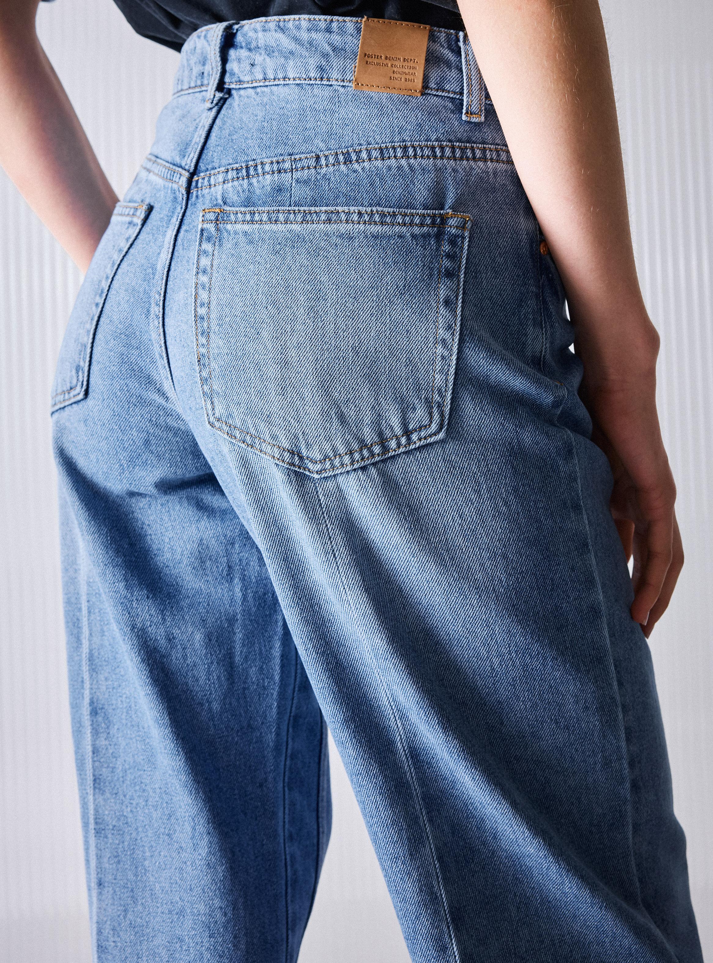 Jeans Wide Leg Corte en el Medio-3