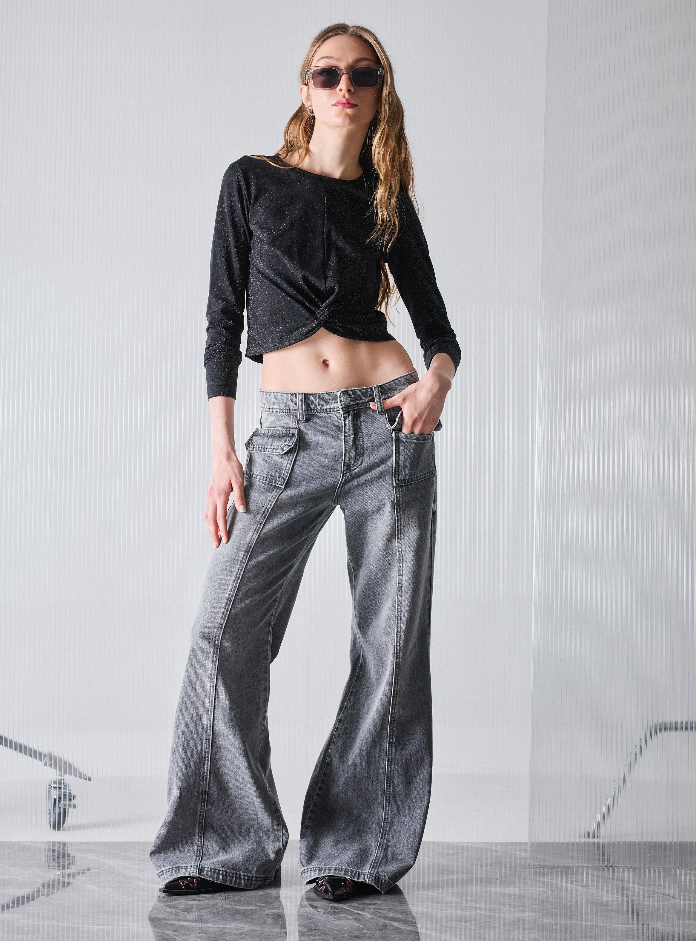 Jeans Flare Básico Tiro Alto-4