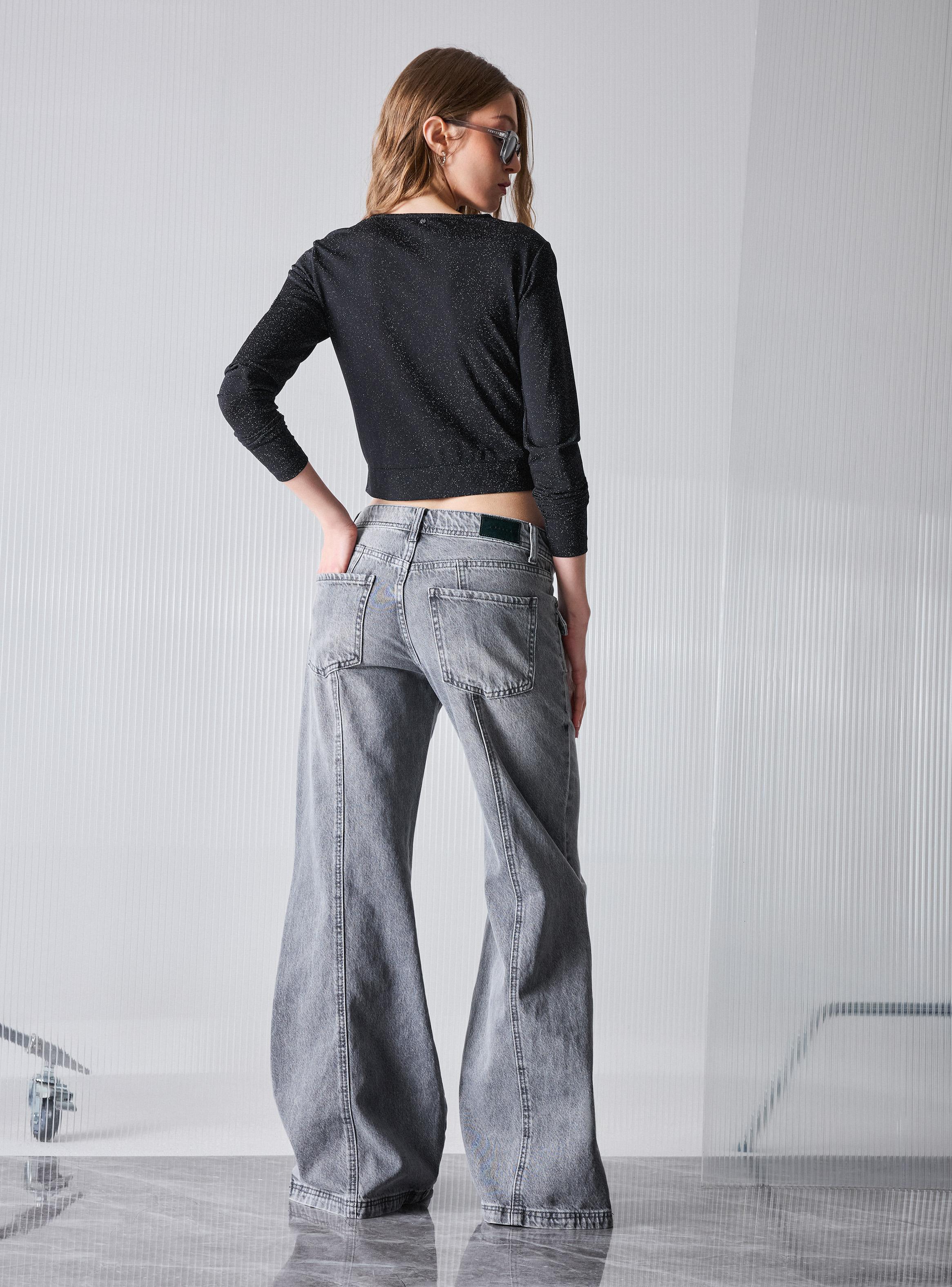 Jeans Flare Básico Tiro Alto-5
