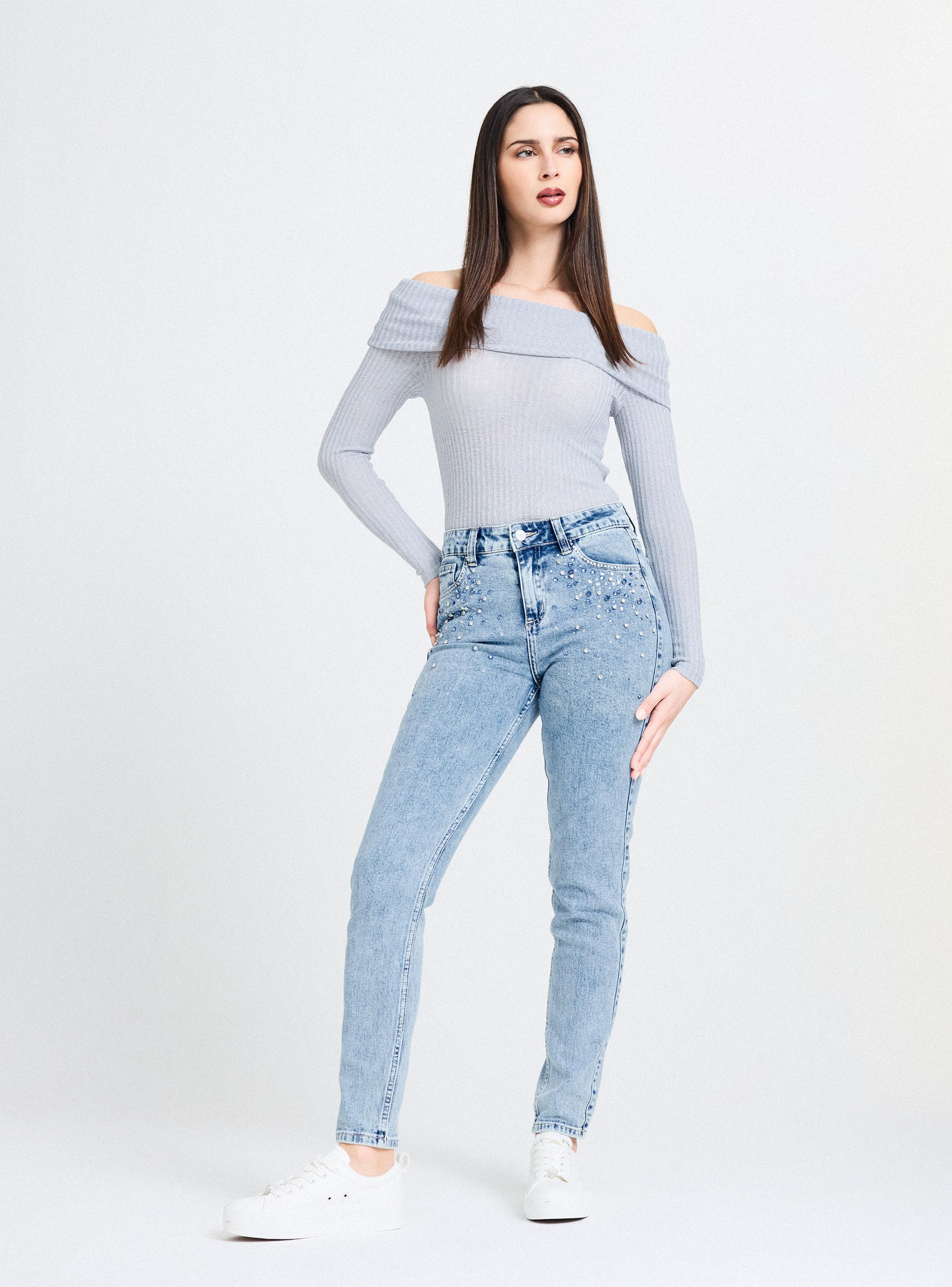 Jeans Invisible Push Up Pedrería en Bolsillo-4