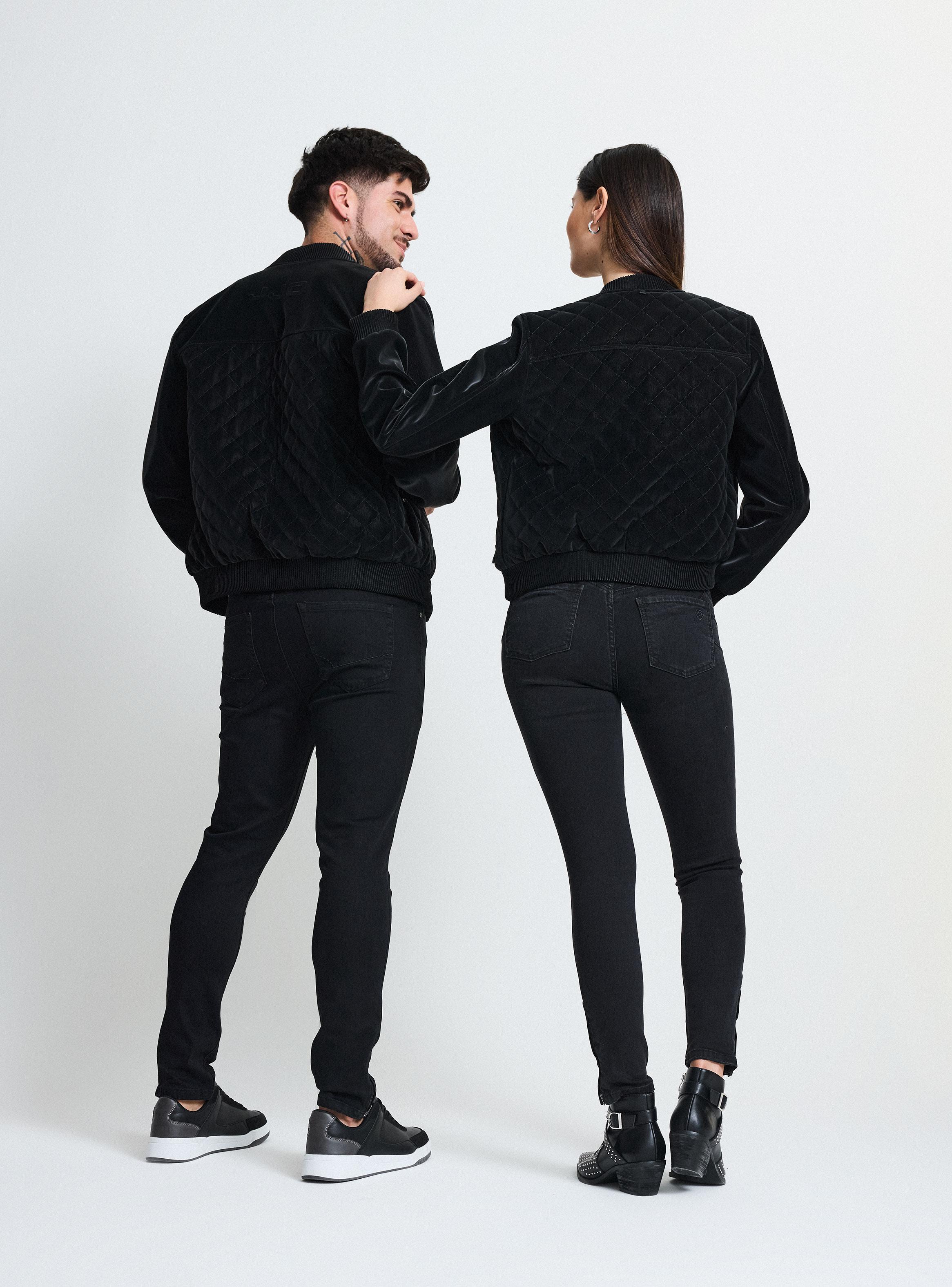 Chaqueta Bomber Crop Pu Especial Acolchado-5