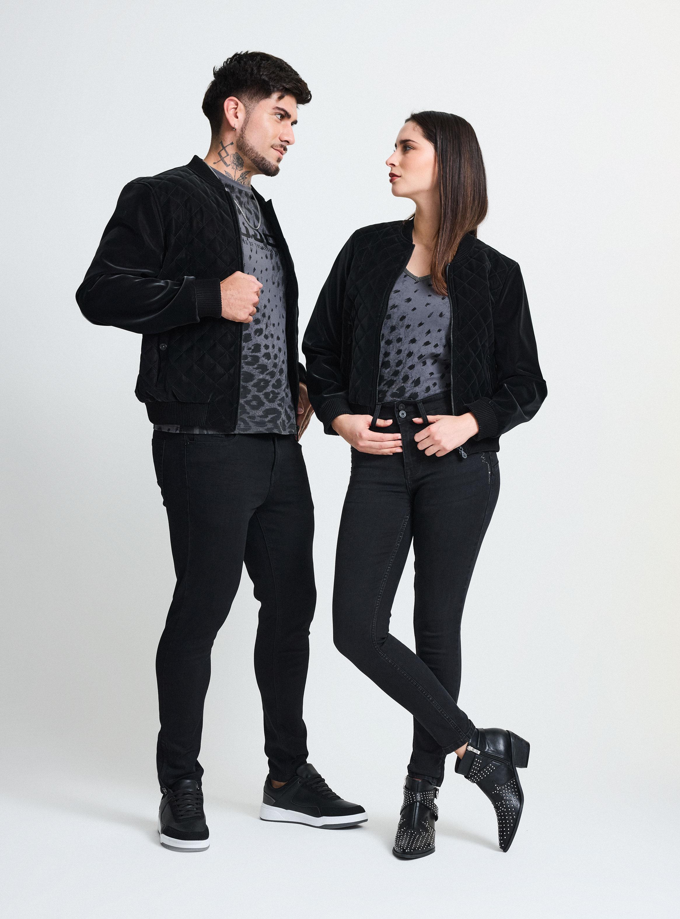 Chaqueta Bomber Crop Pu Especial Acolchado-4
