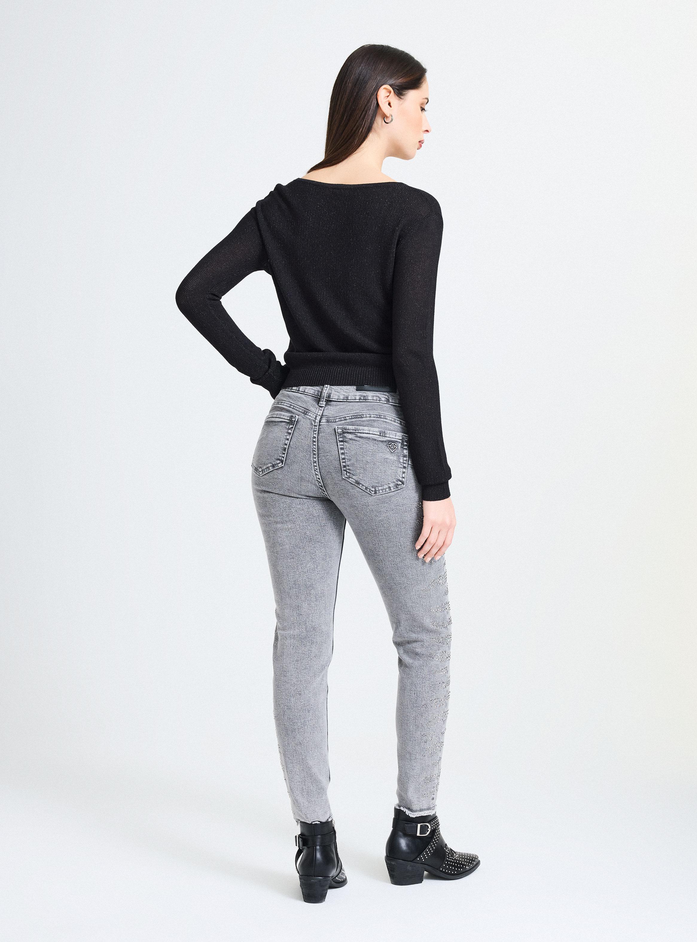 Sweater Punto Arroz Amarra Central Ajustable-5