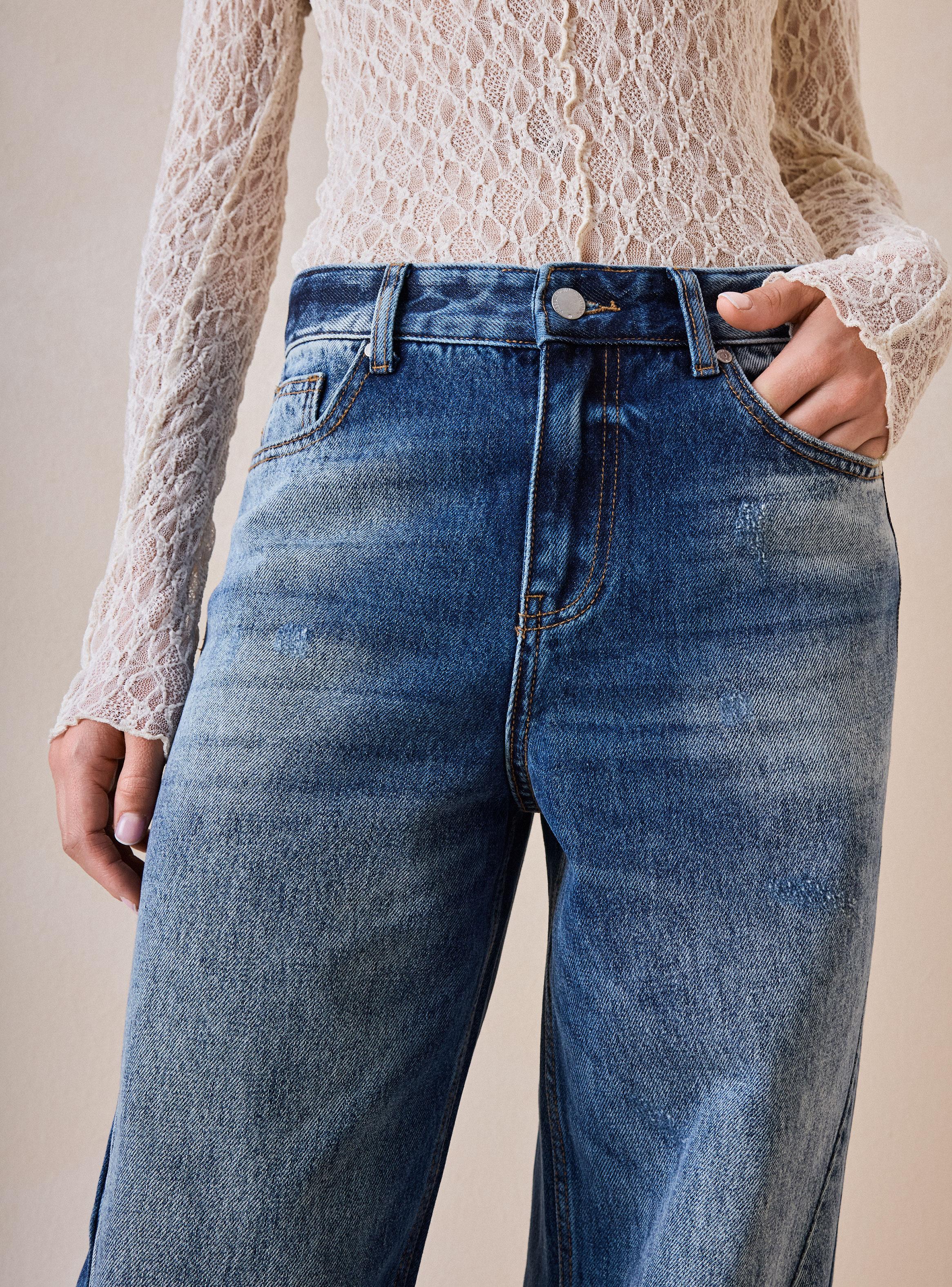 Jeans Tipo Barrel con Hebilla en Espalda-2