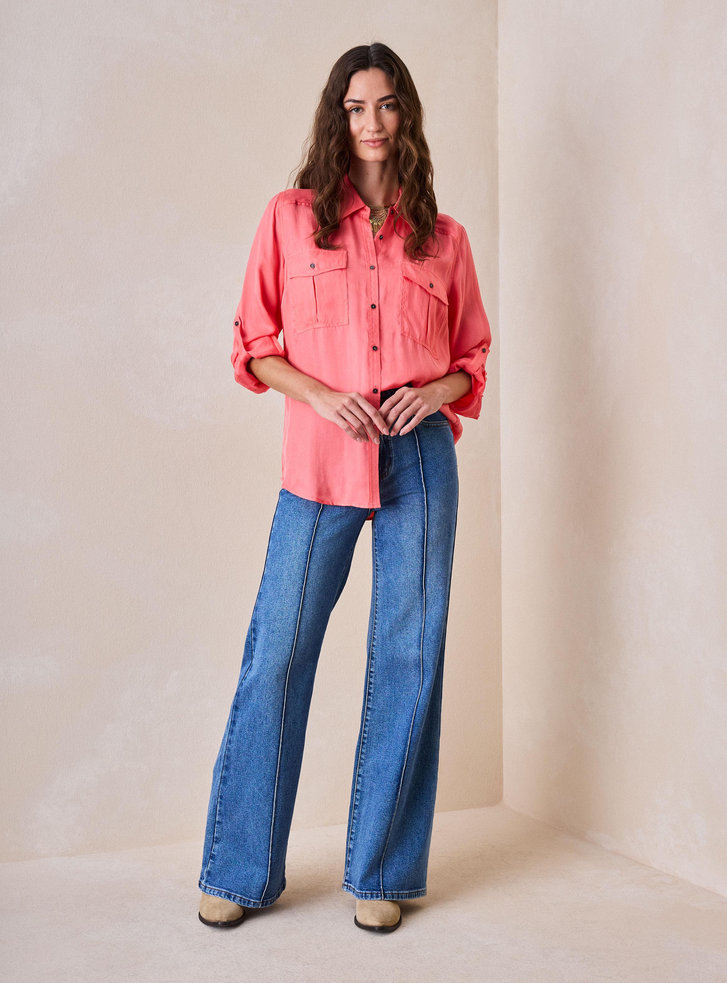 Blusa Camisera Tacto Agamuzado-4