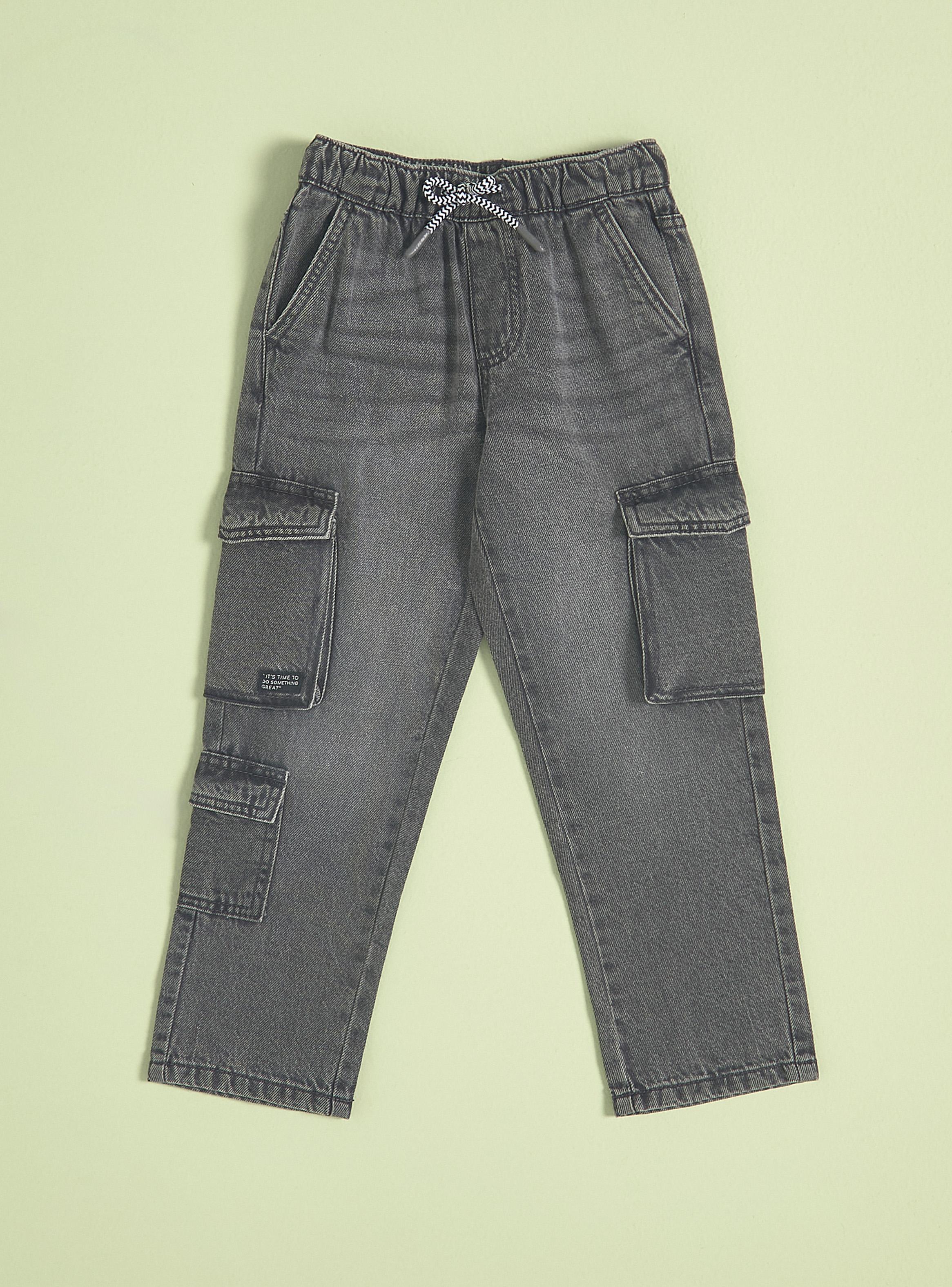 Jeans Denim Cargo Algodón-1