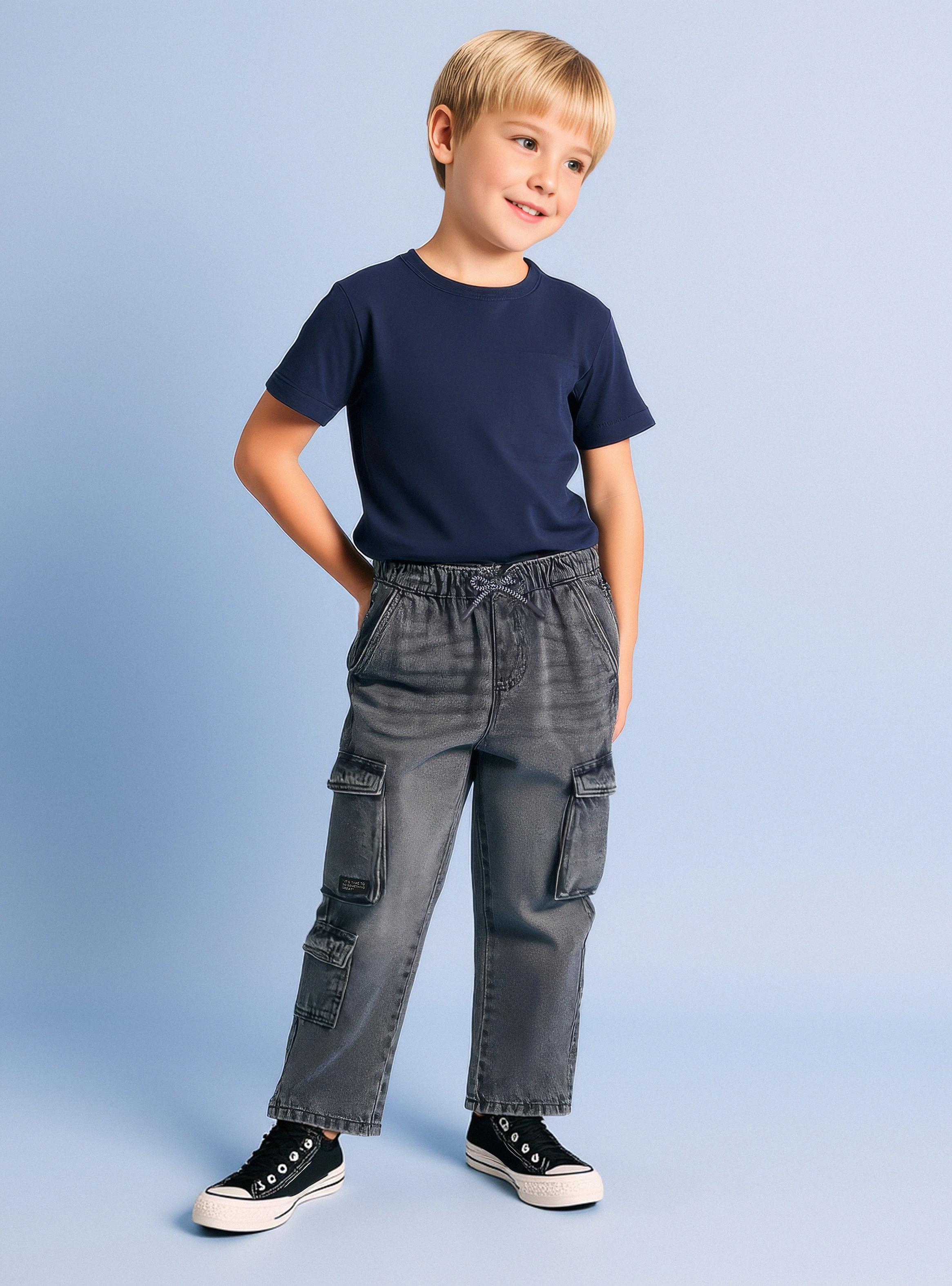 Jeans Denim Cargo Algodón-0