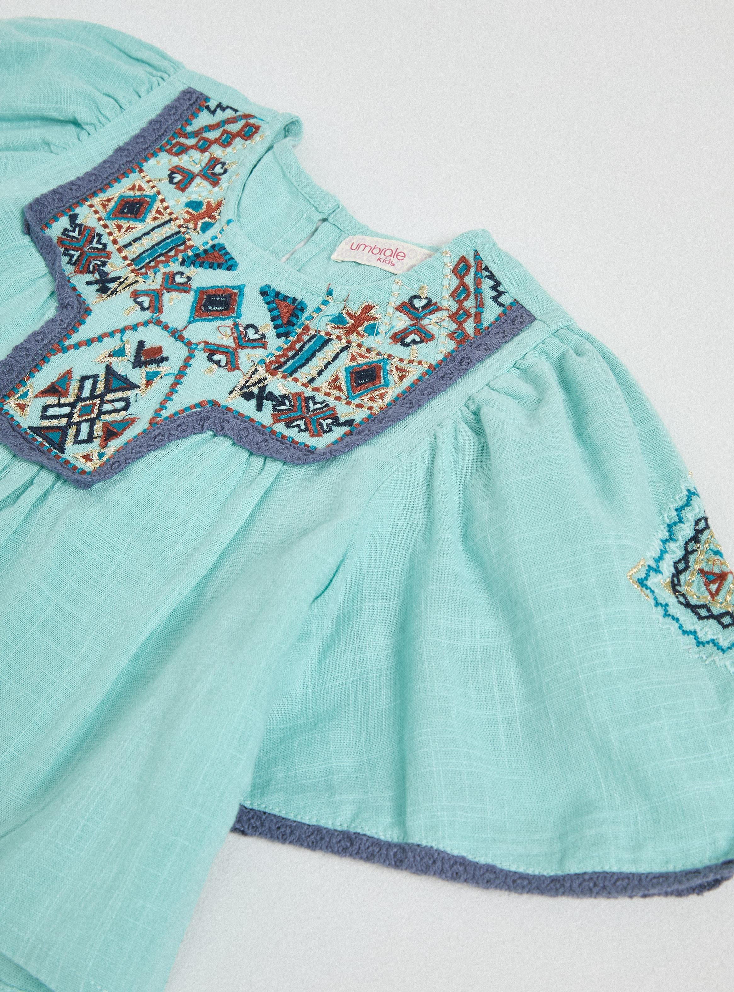Blusa India Bordada y Tela Texturizada-2