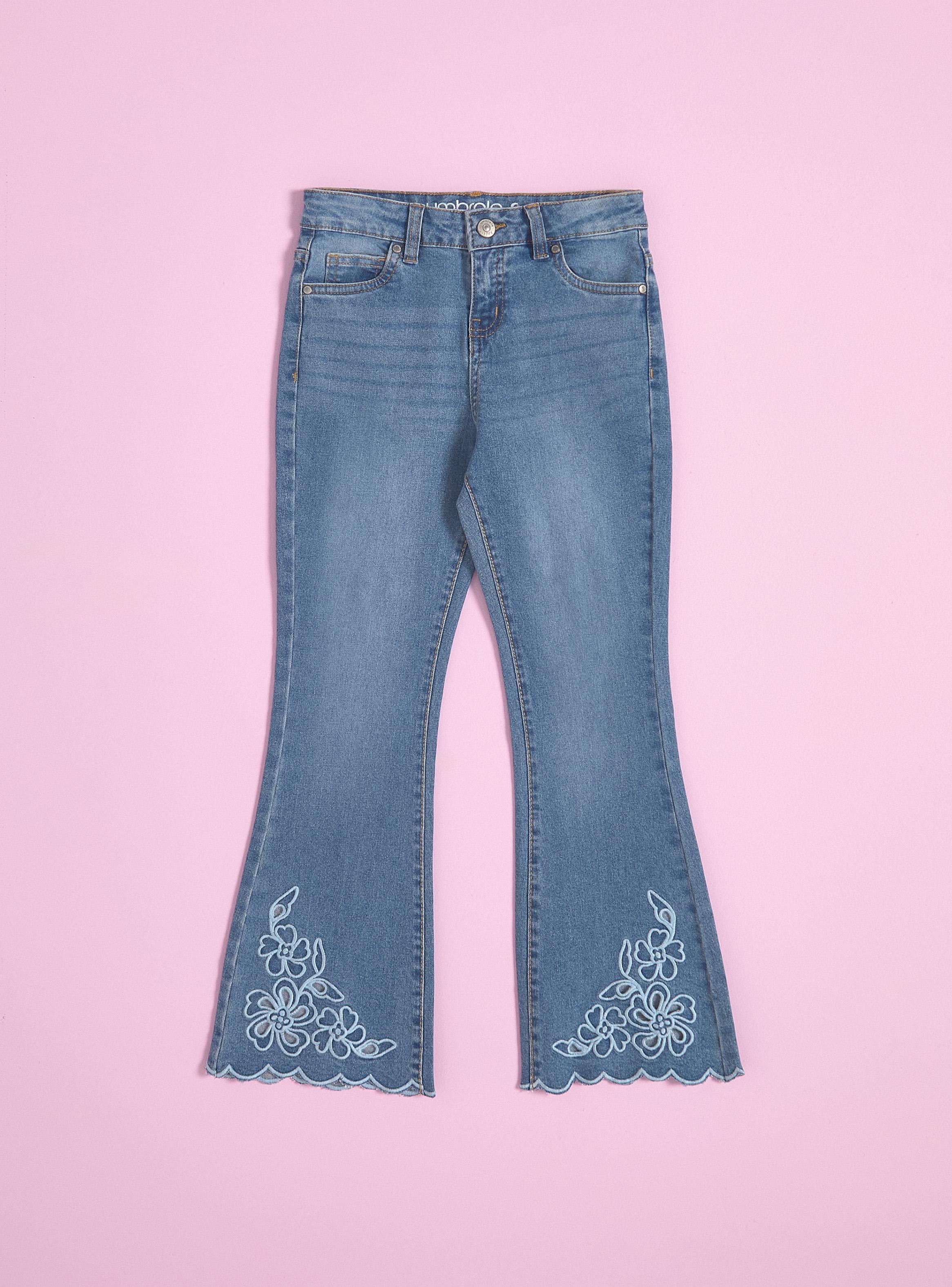 Jeans Flare con Aplicación Broderie Bordado-2