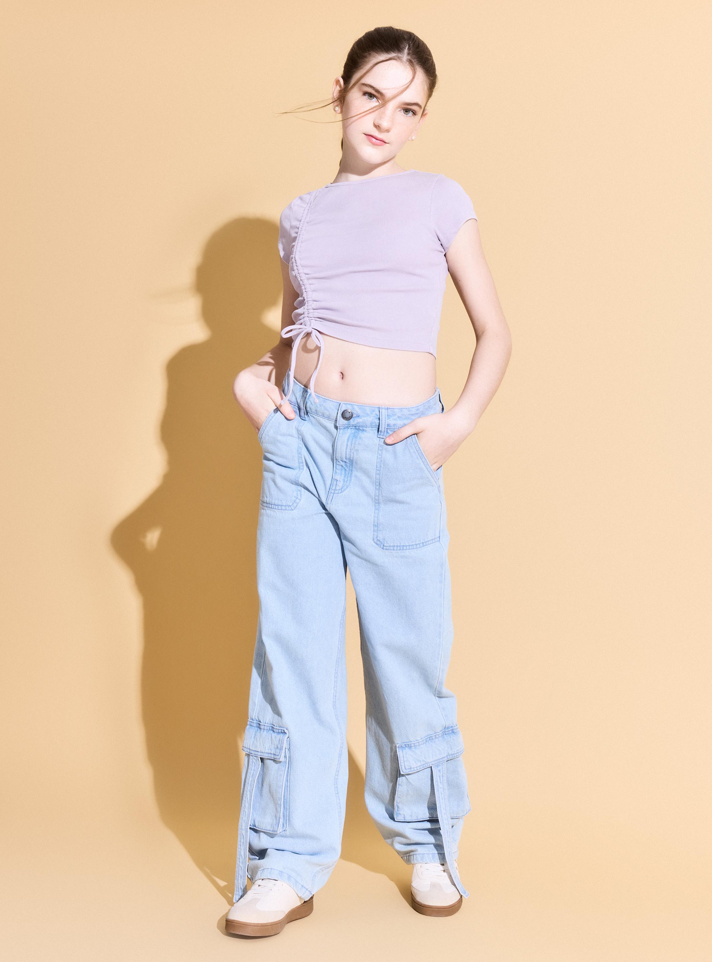 Jeans Bolsillos Cargo Abajo-3