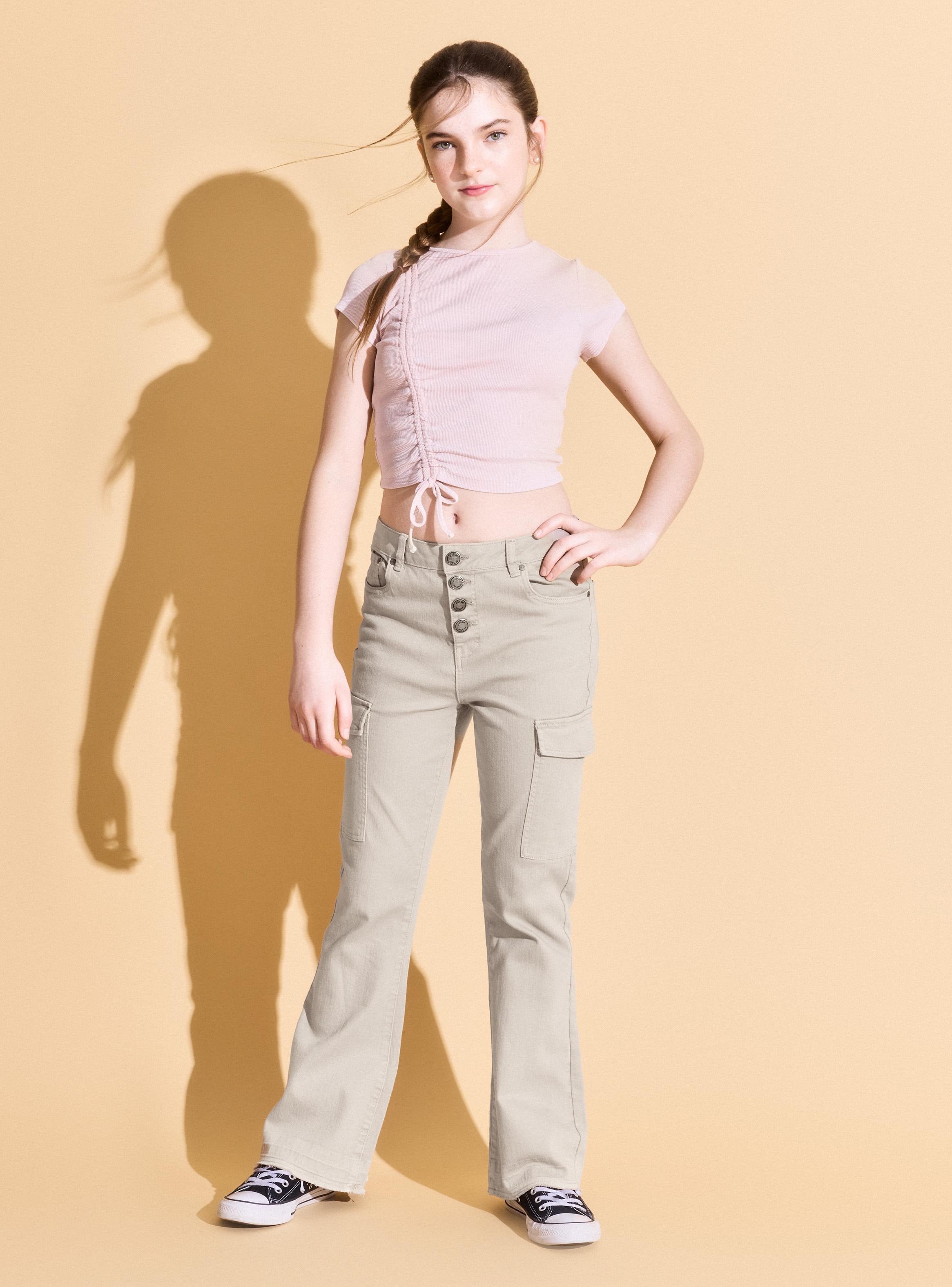 Pantalón Cargo Estilo Flare Niña-3