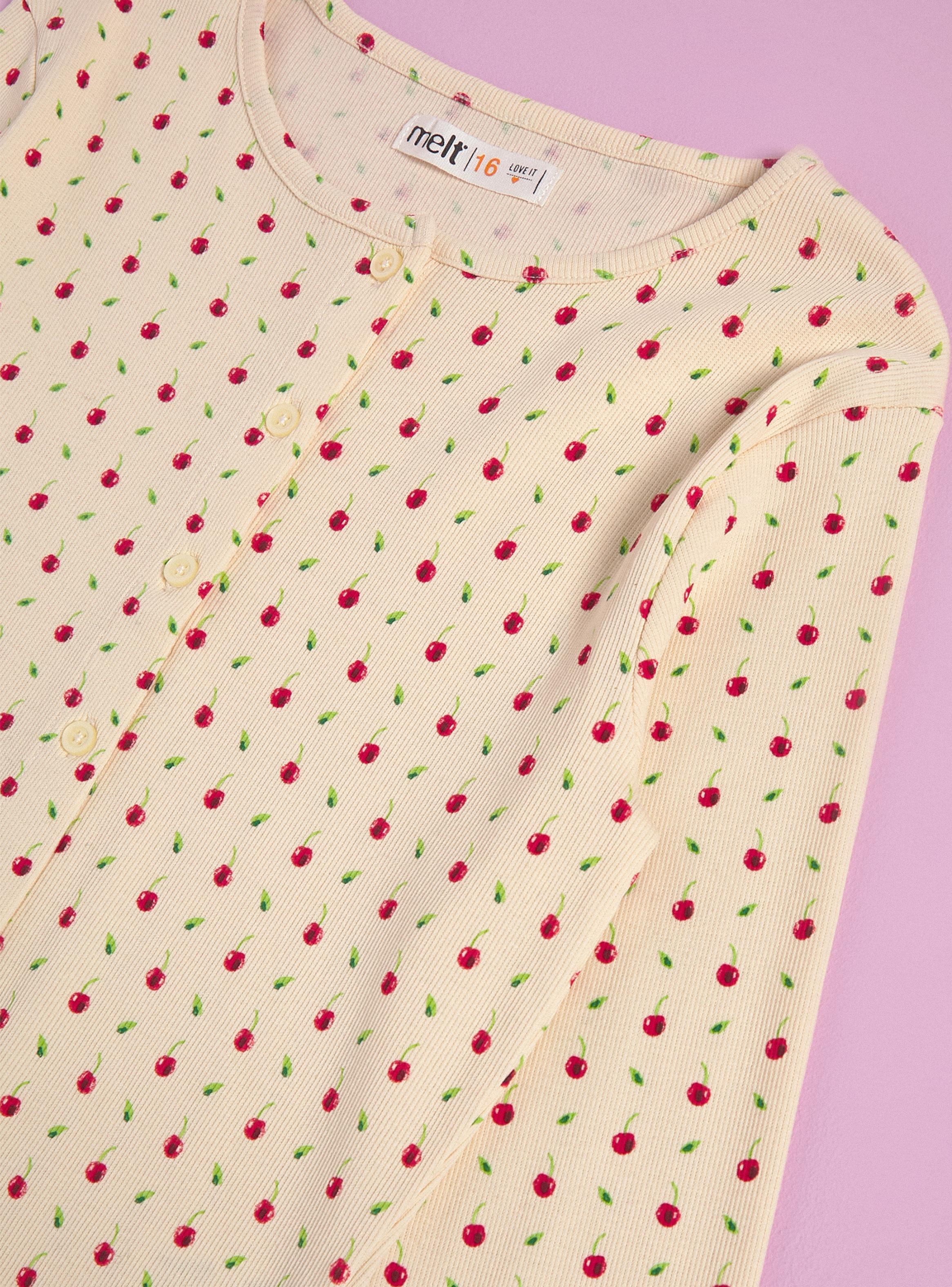Polera Full Print con Botones Decorativos-2