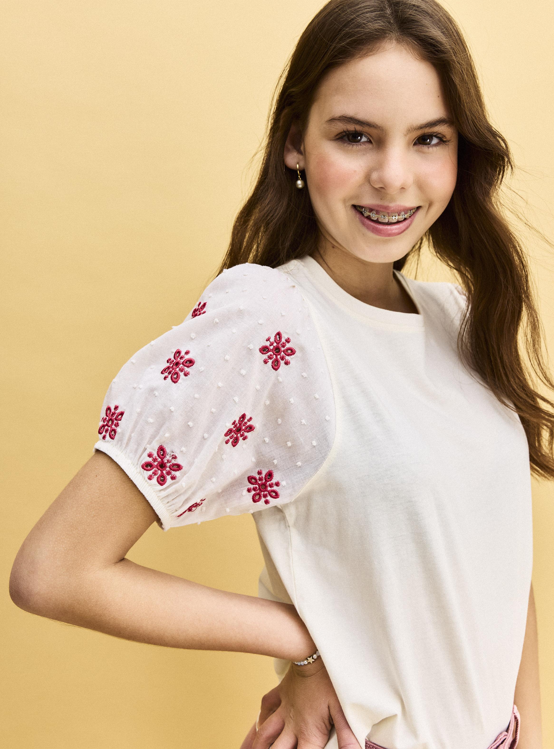 Polera con Manga Globo Broderie-3