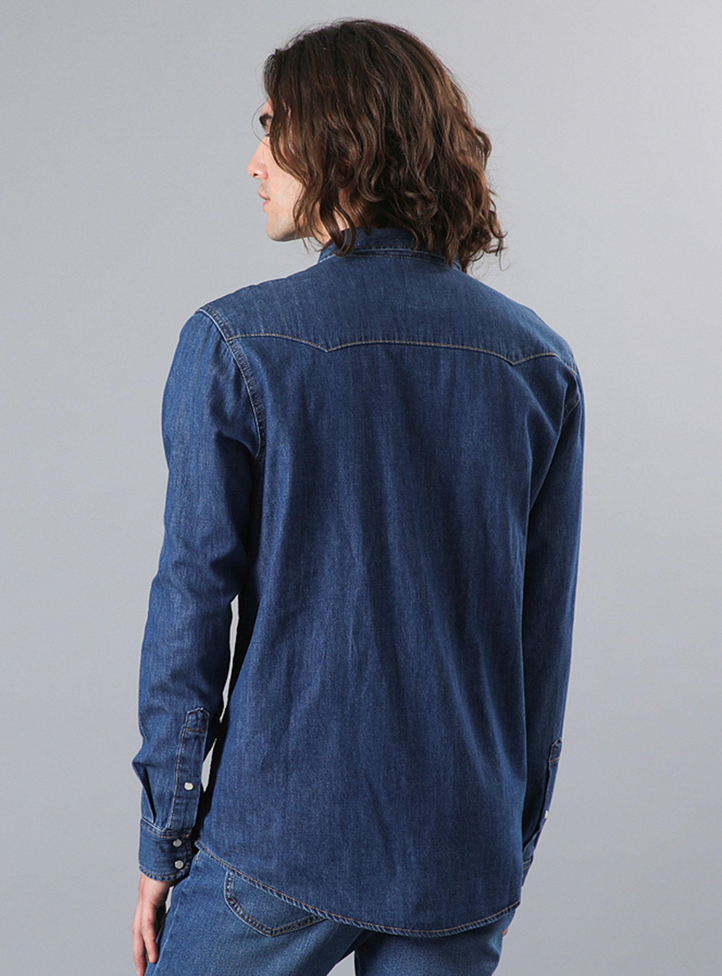 Camisa Casual Denim Leewestern Oscura-1
