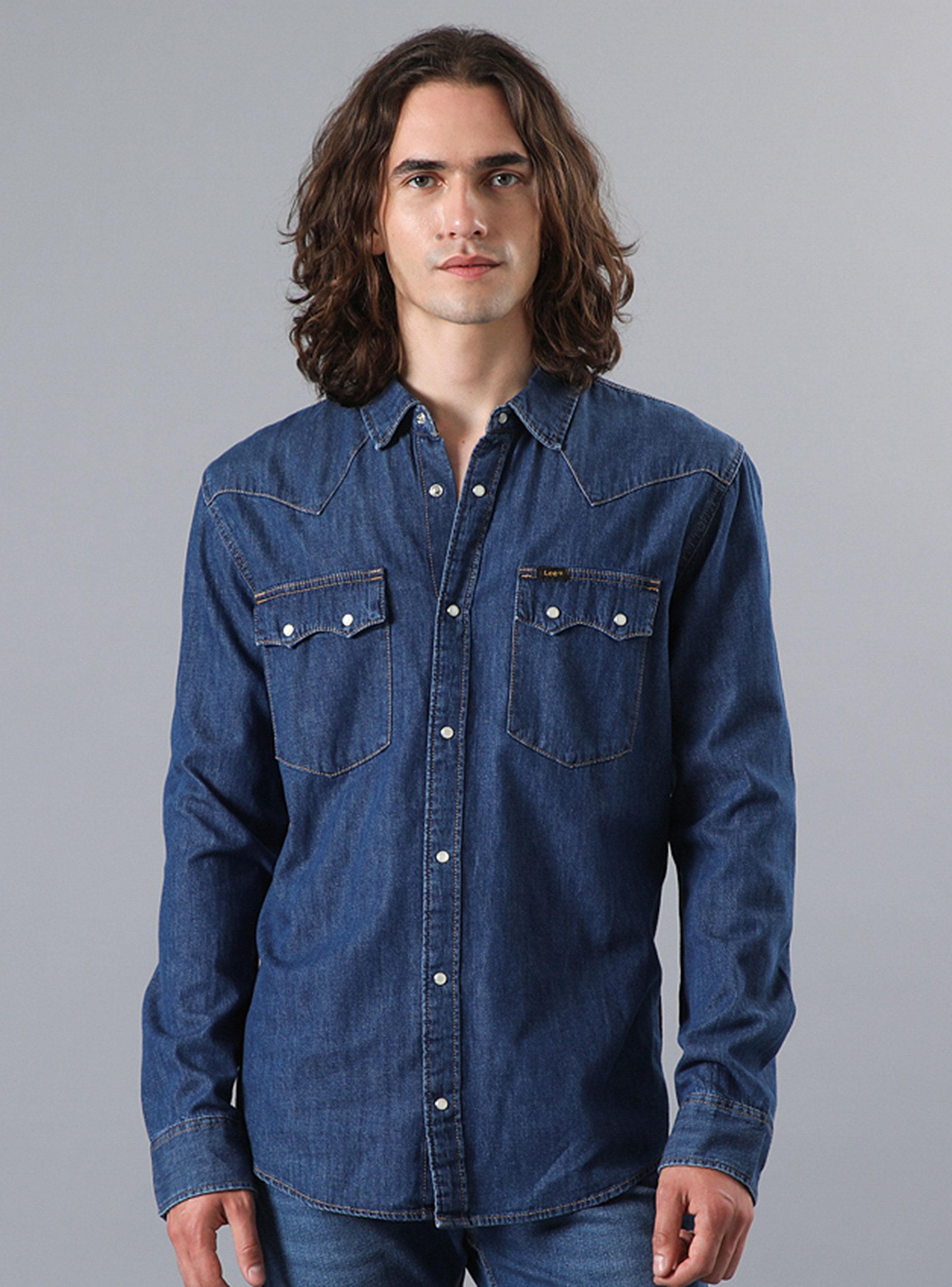 Camisa Casual Denim Leewestern Oscura-0