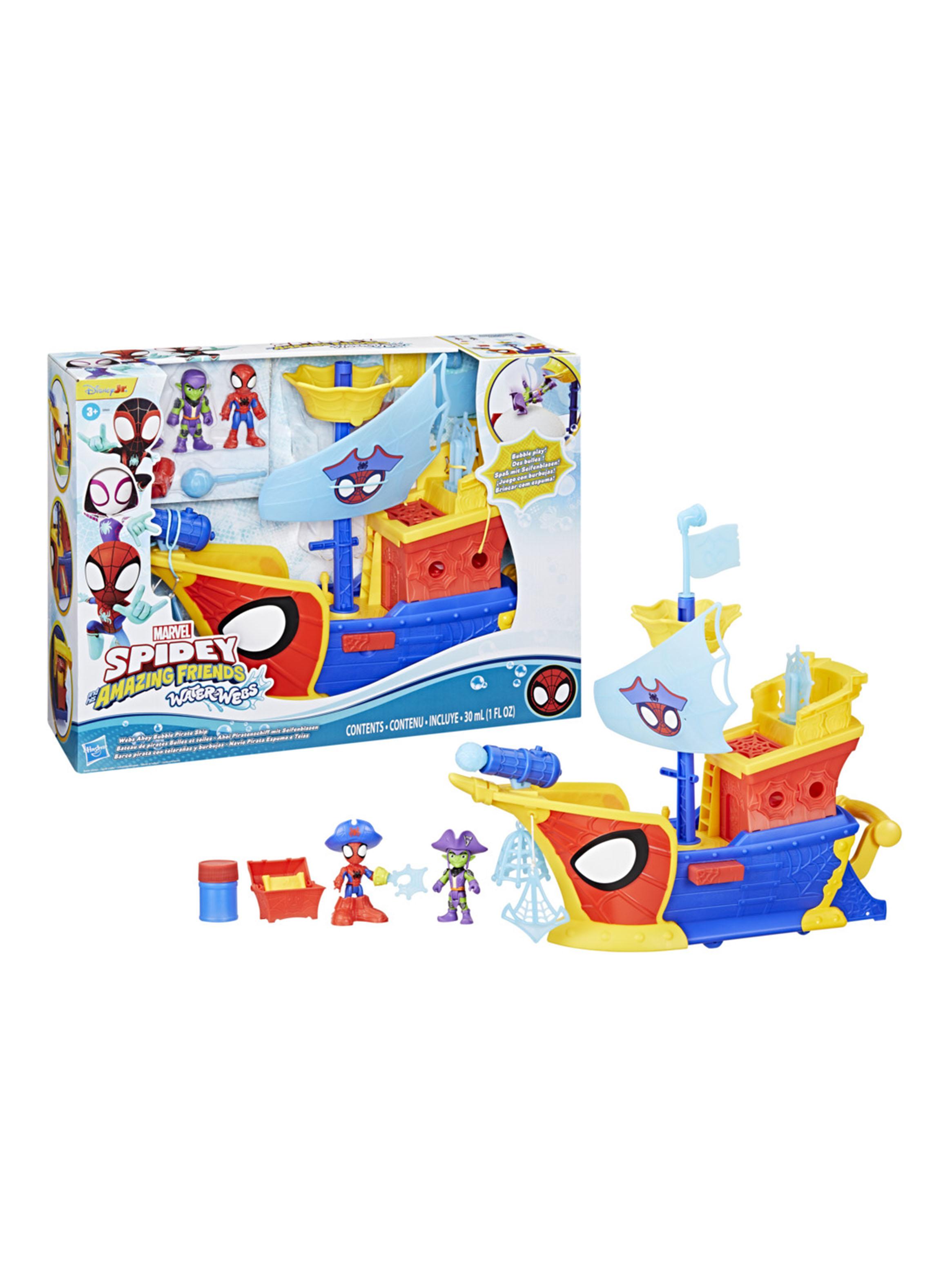 Figura de Acción Spidey Water-Webs Telarañas y Burbujas Barco Pirata-1