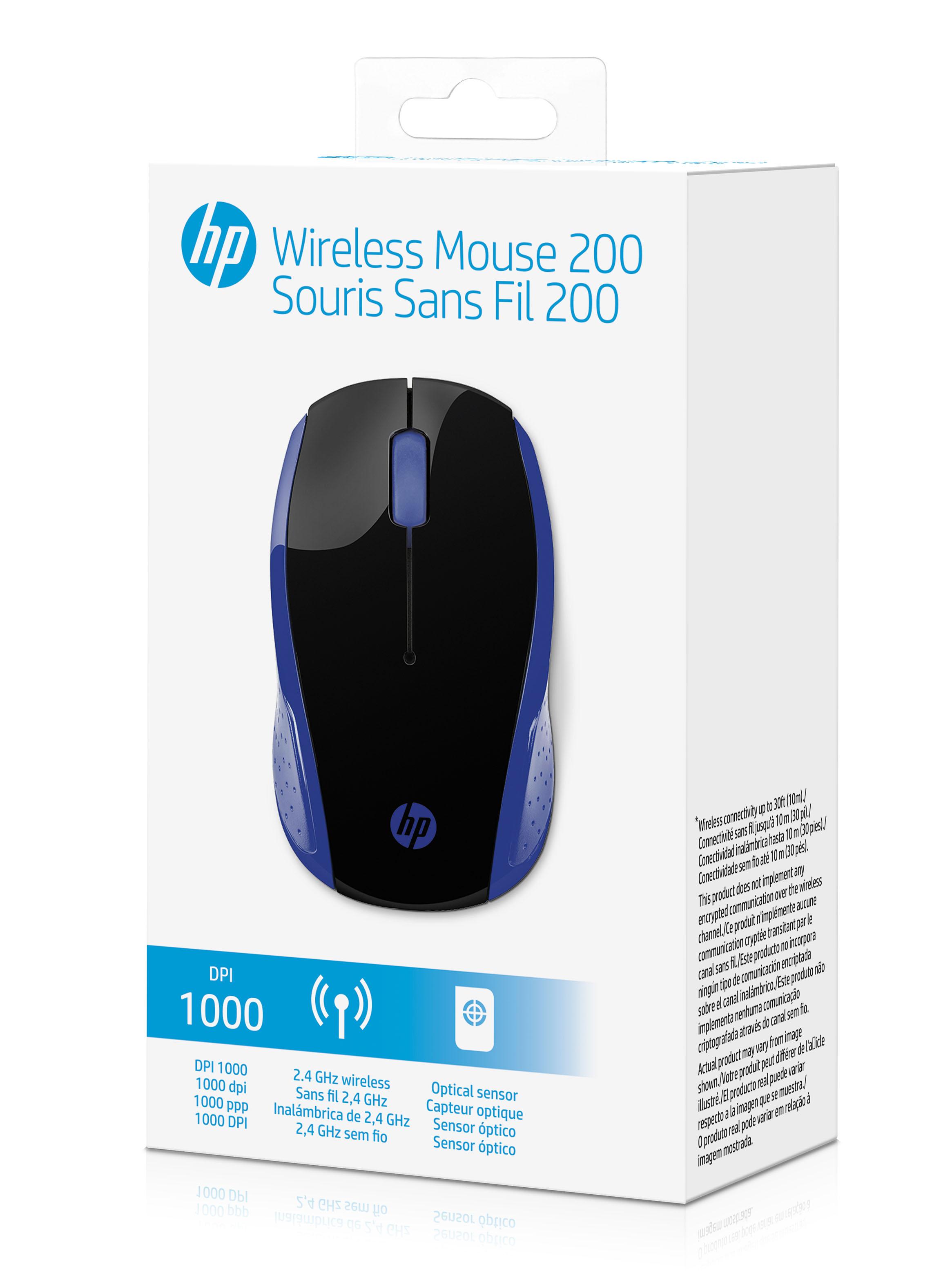 Mouse Inalámbrico HP200 Azul-4
