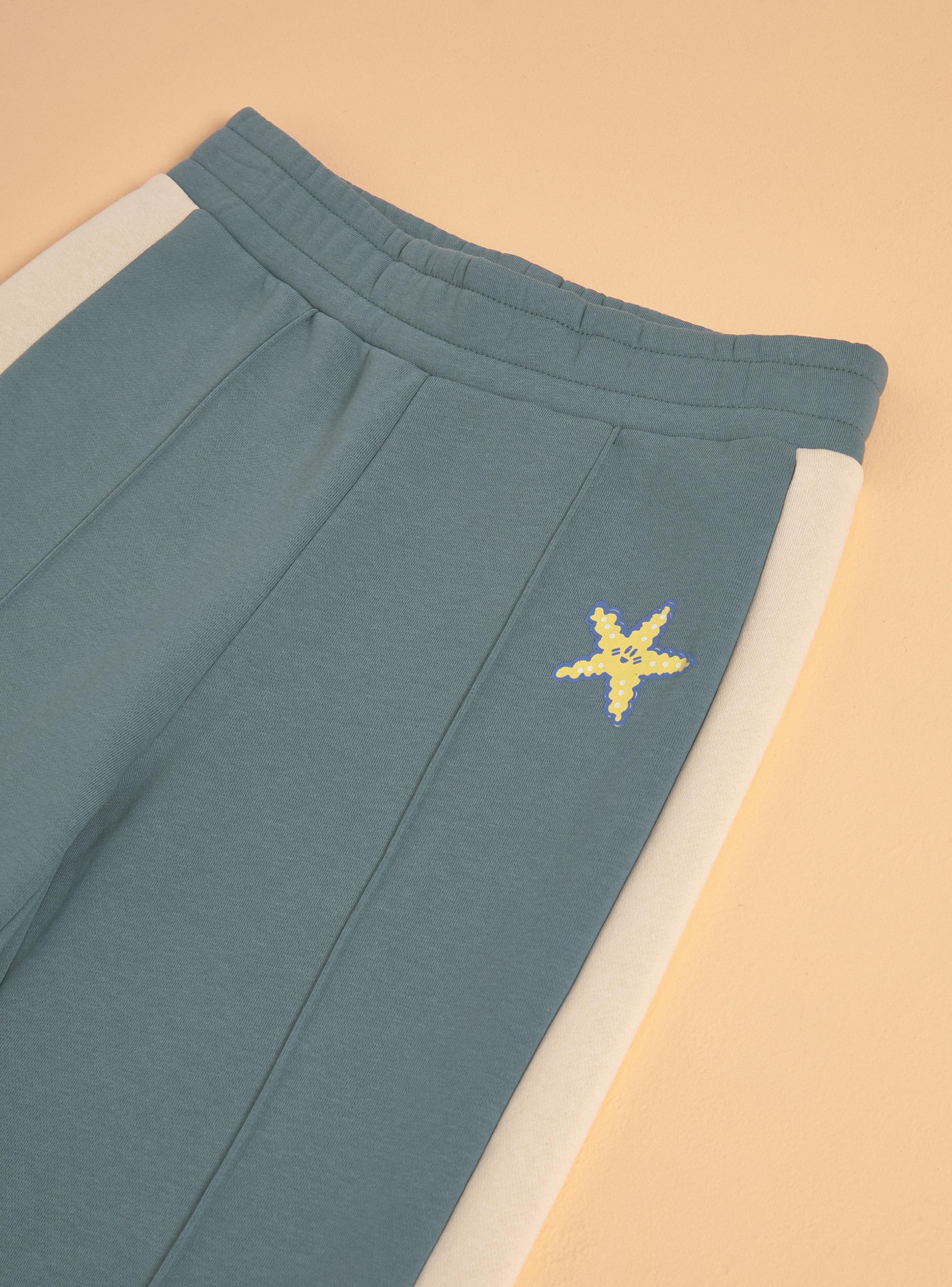 Pantalón con Contraste Lateral Estampado Stitch-2