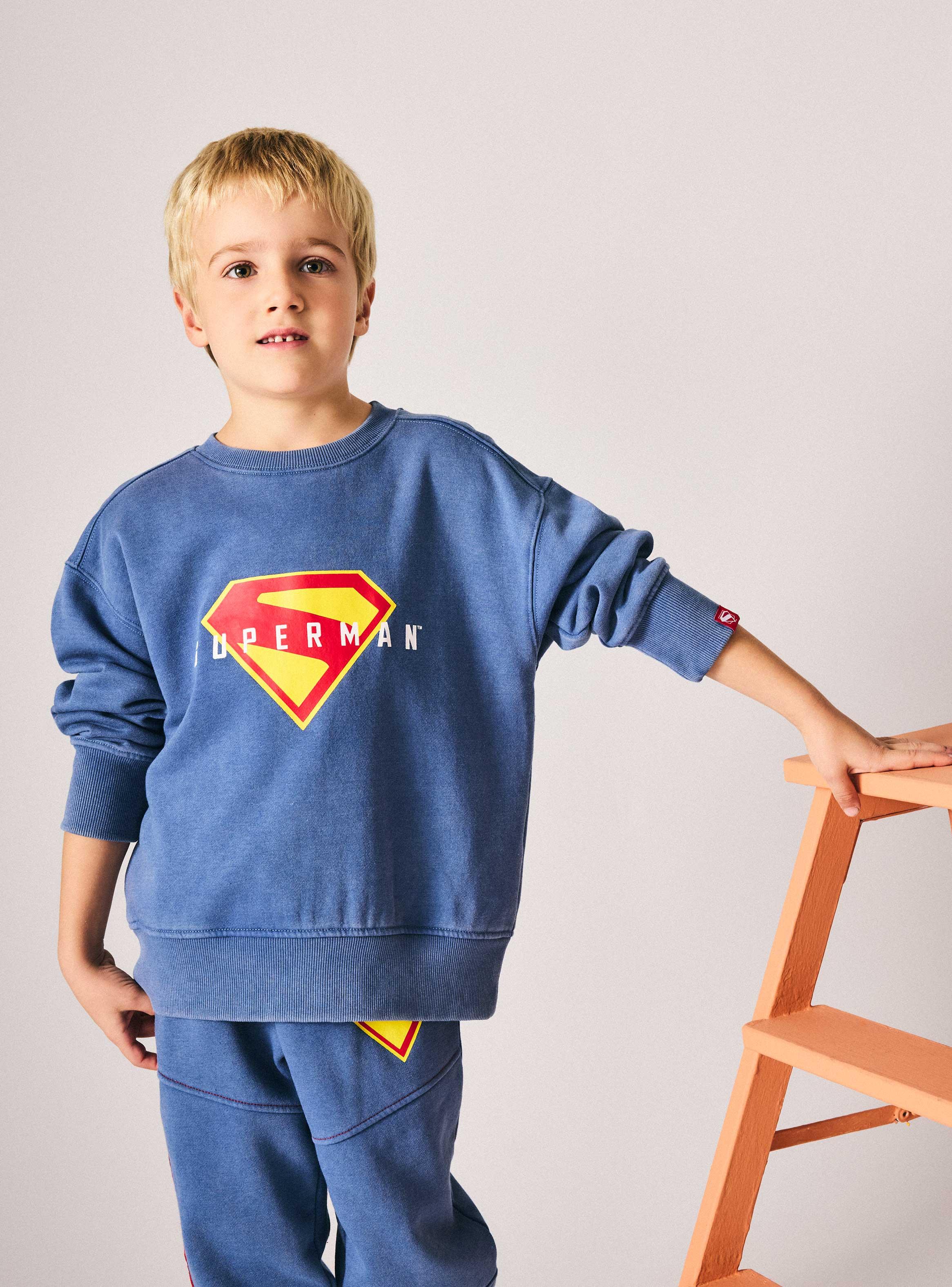 Polerón Estampado Superman Acid Wash-3