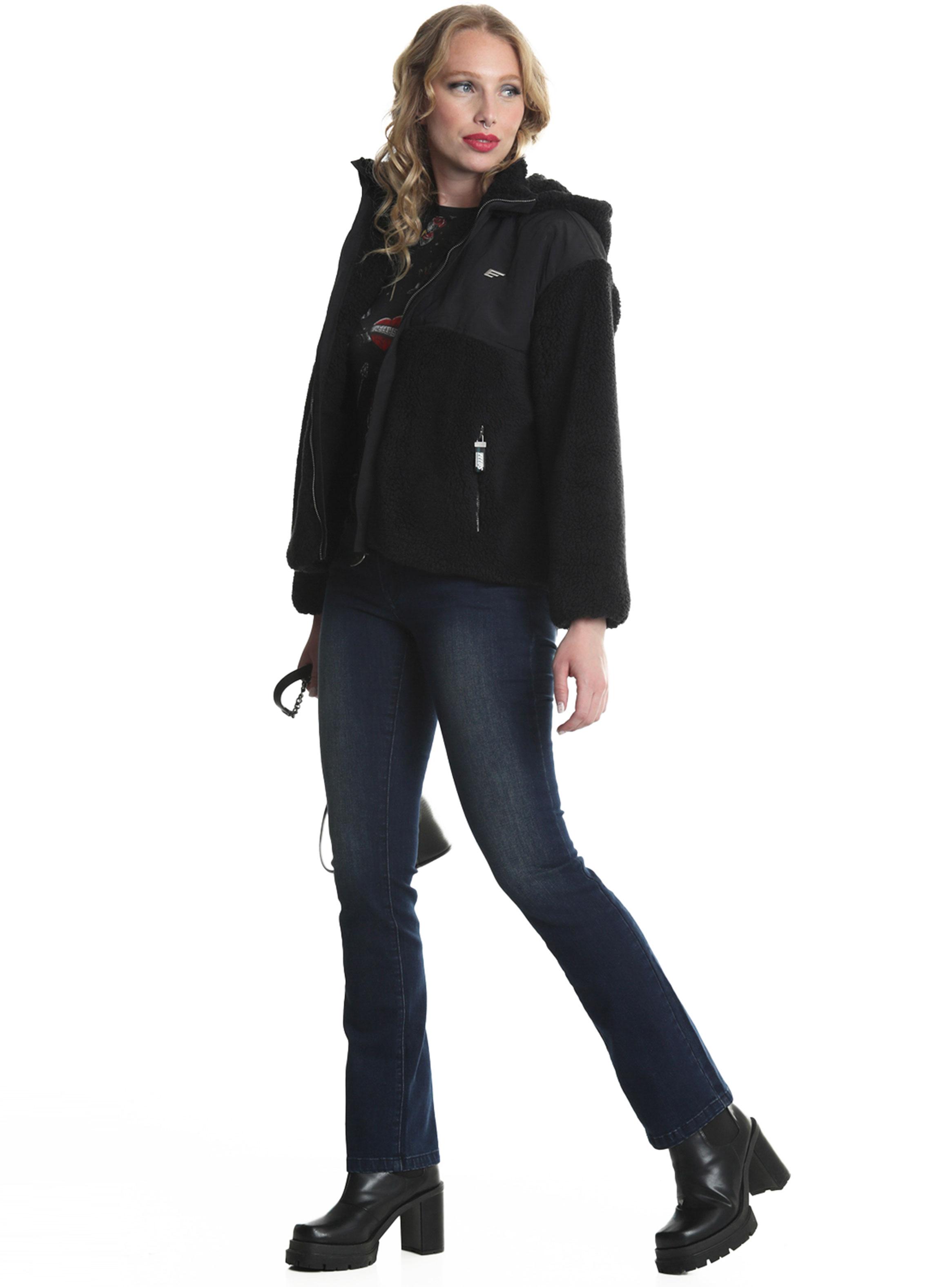 Polerón Curly Shaggy Full Zipper Capucha-3