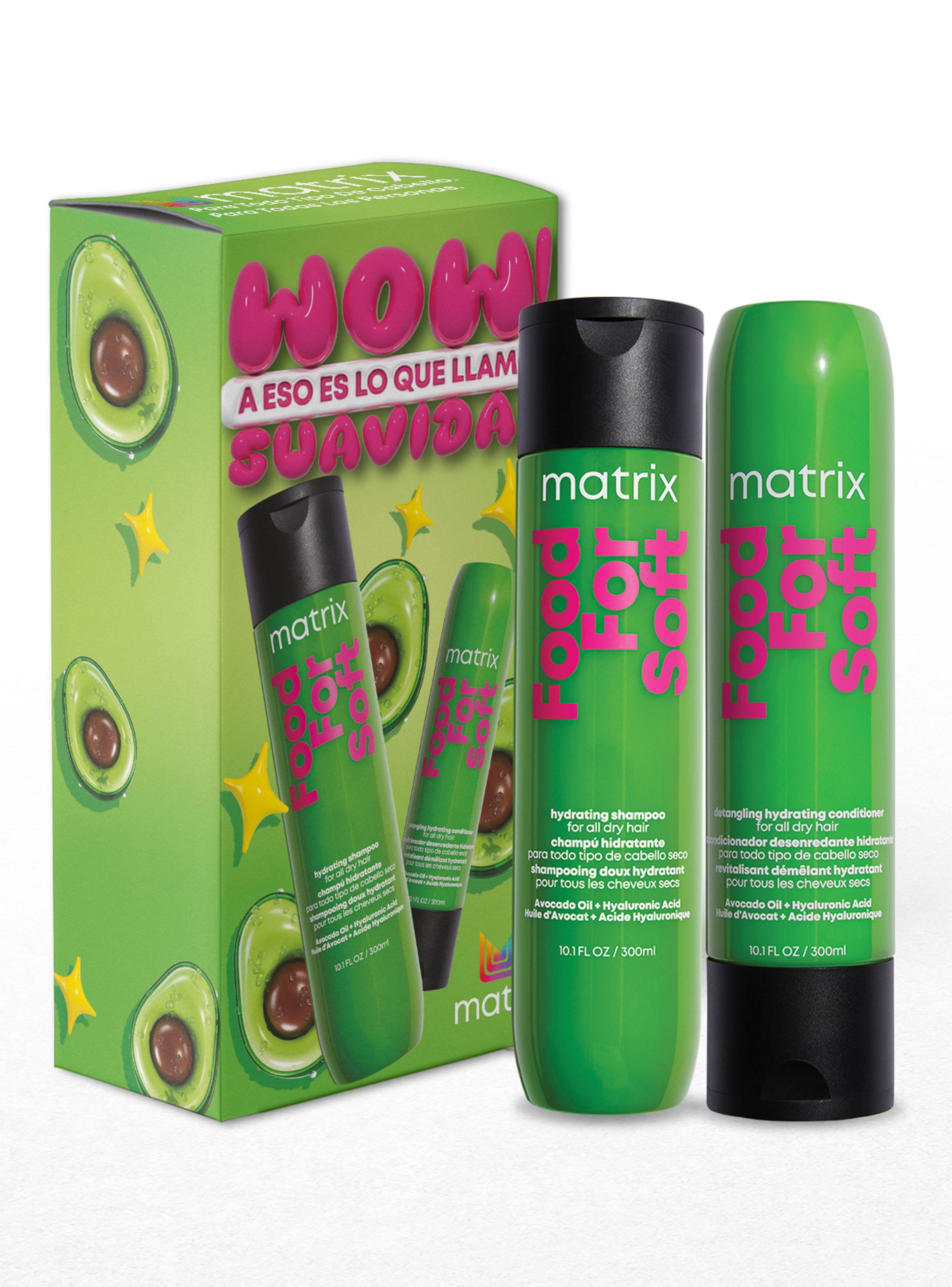 Set Shampoo 300 ml + Acondicionador 300ml Hidratación Cabello Seco Food For Soft Matrix-0