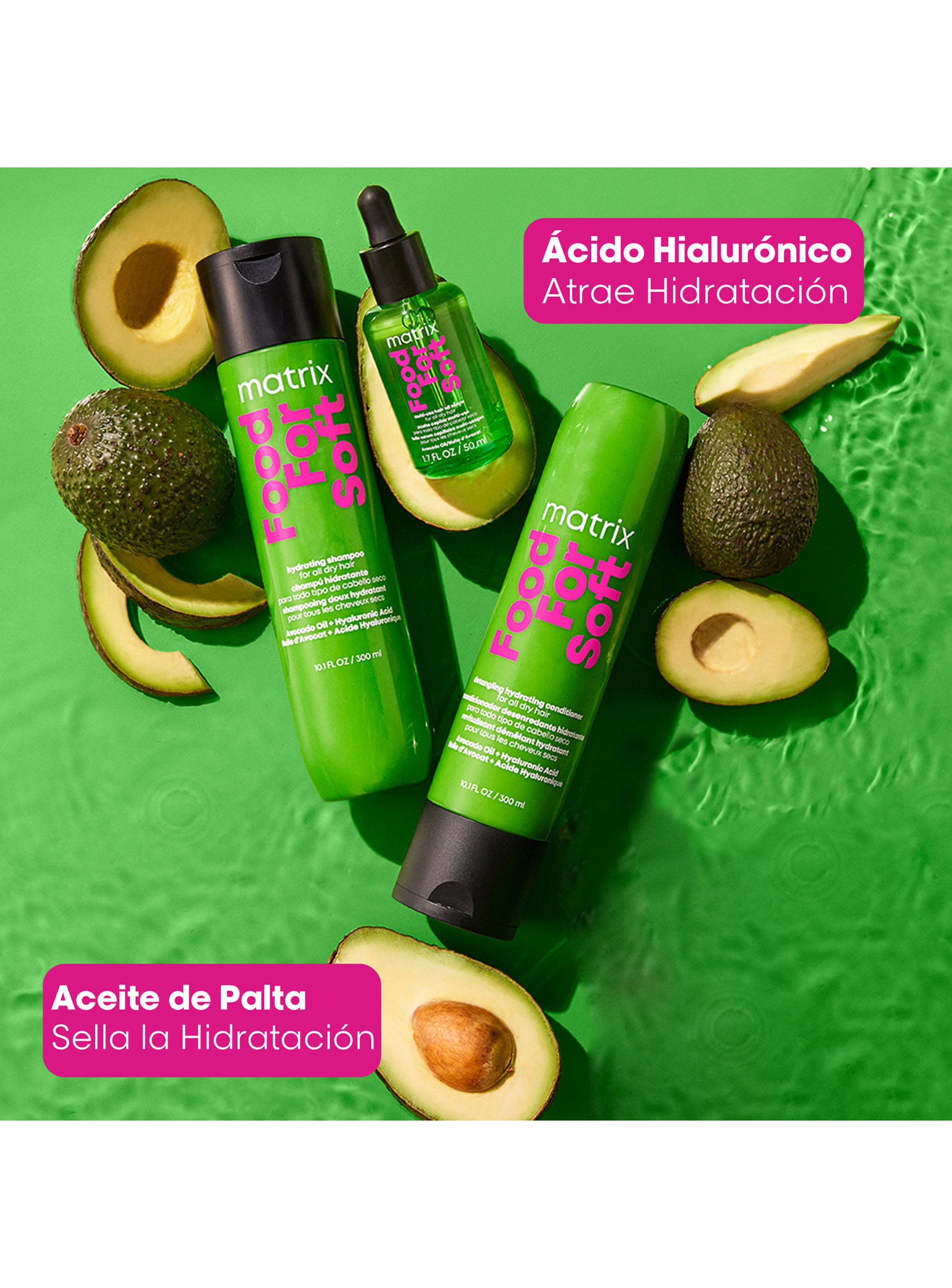 Set Shampoo 300 ml + Acondicionador 300ml Hidratación Cabello Seco Food For Soft Matrix-5