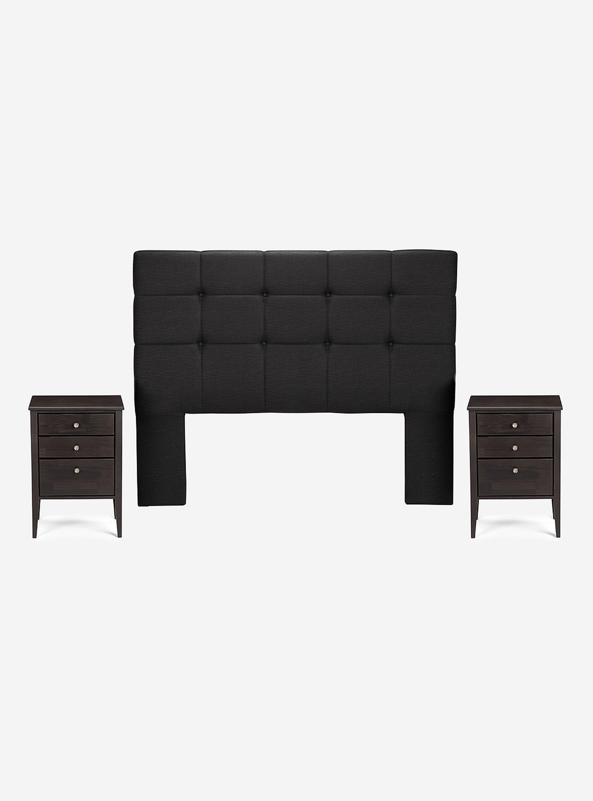 Cama Europea New Style 6 2 Plazas + Set de Muebles Issey Grafito-2