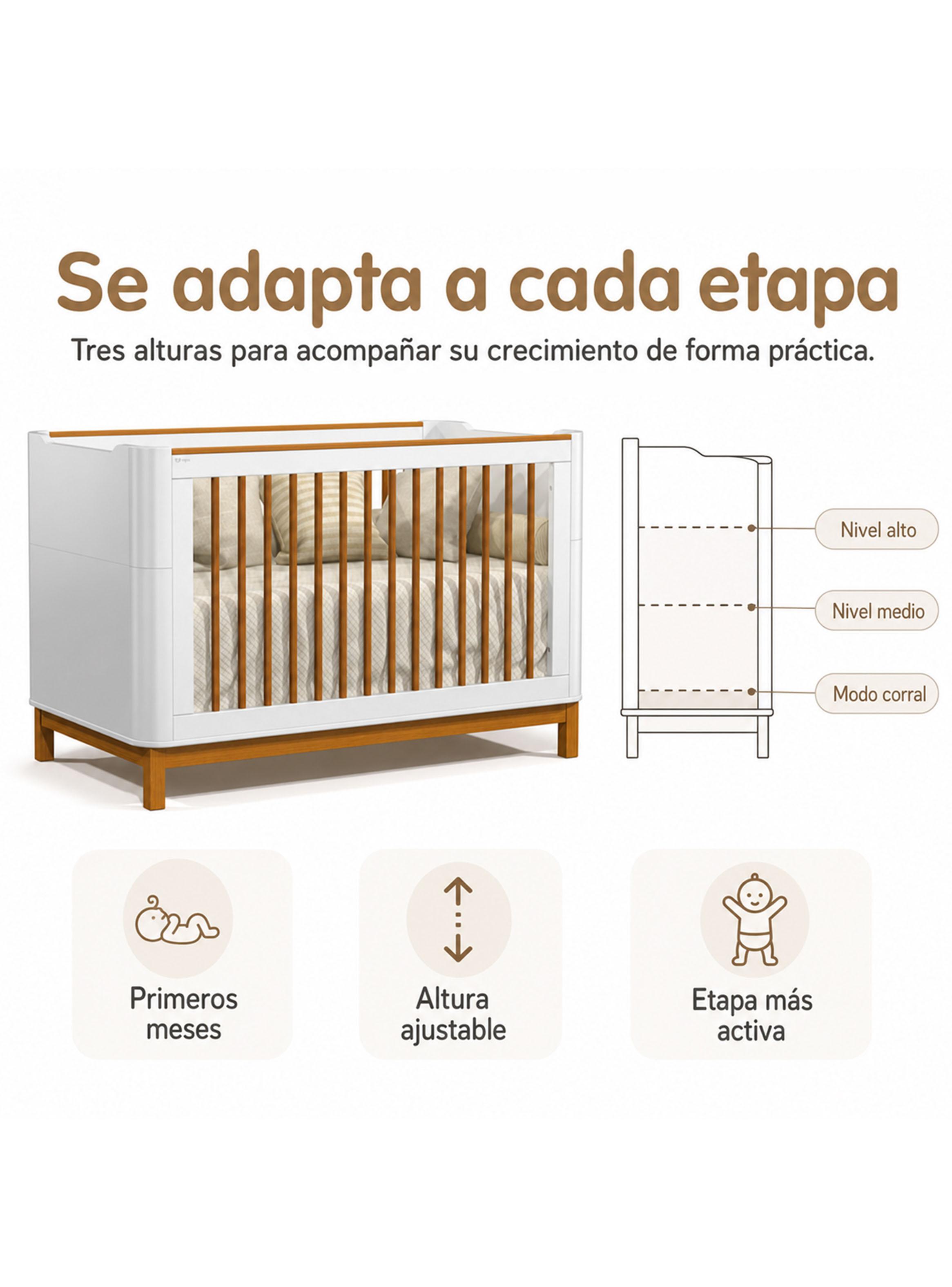 Cuna 3 Funciones Flow Blanco Eco Wood-2