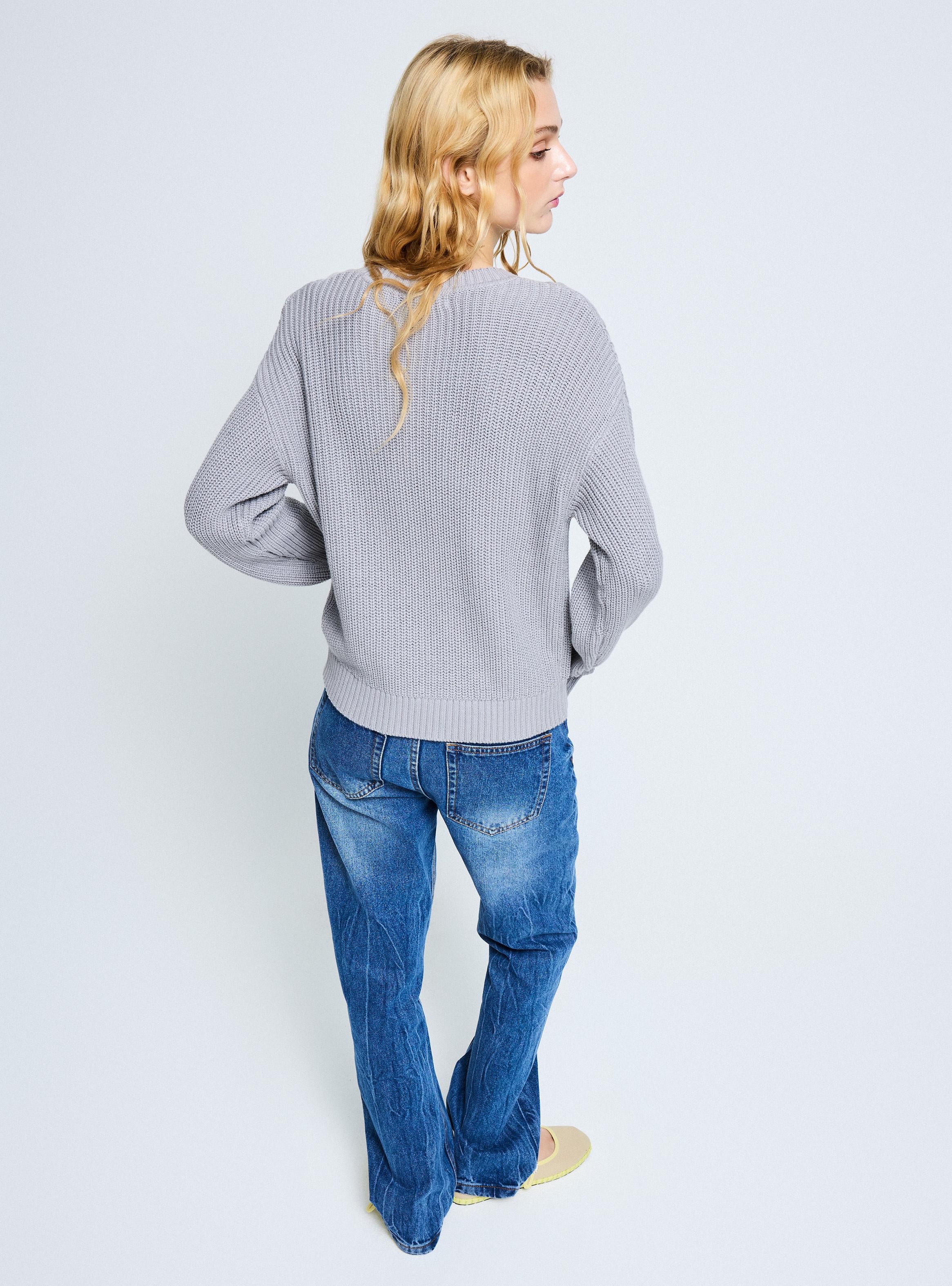 Sweater Trenzas Cuello Redondo-5