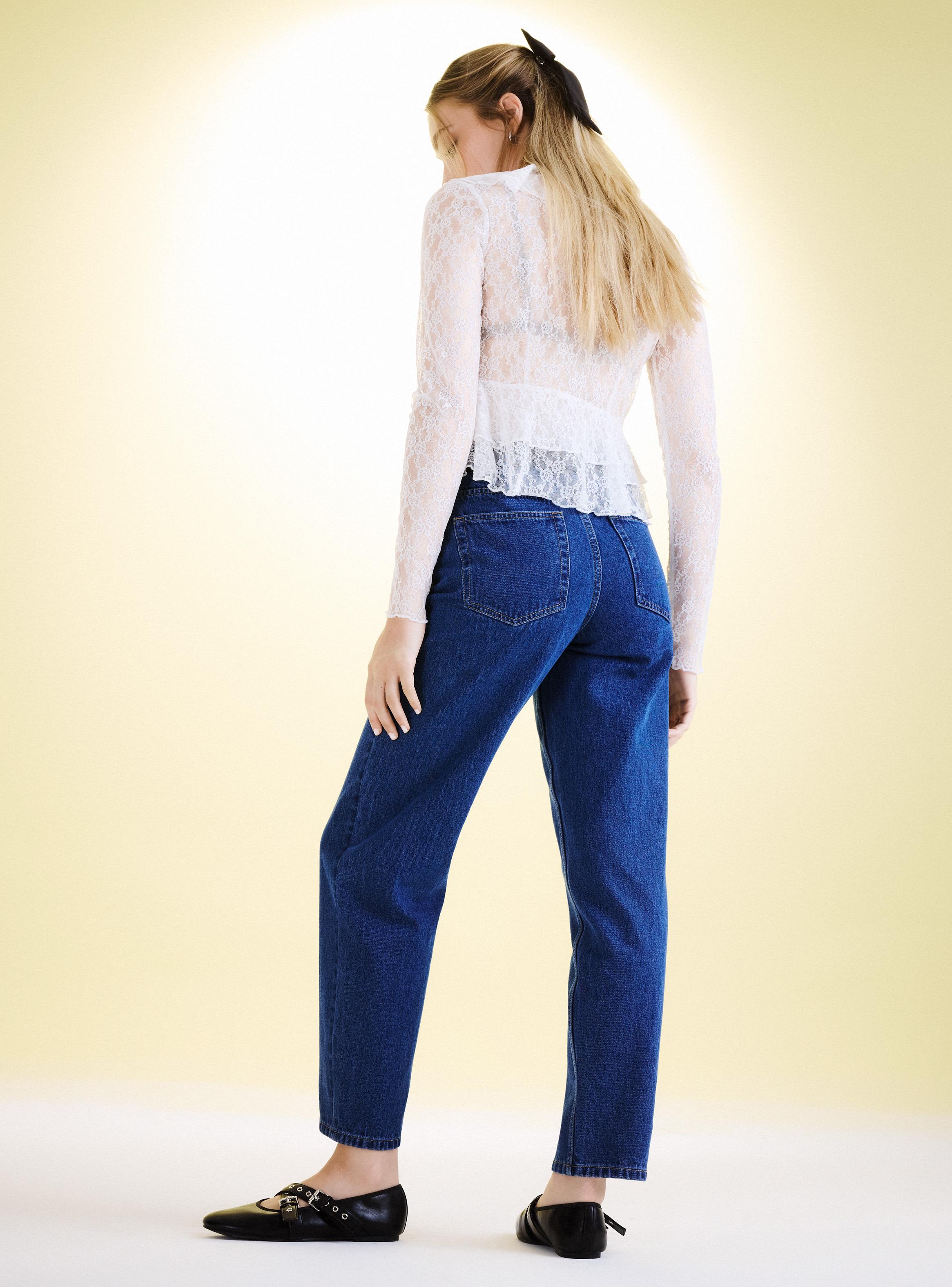 Jeans New Mom Lavados Denim-5