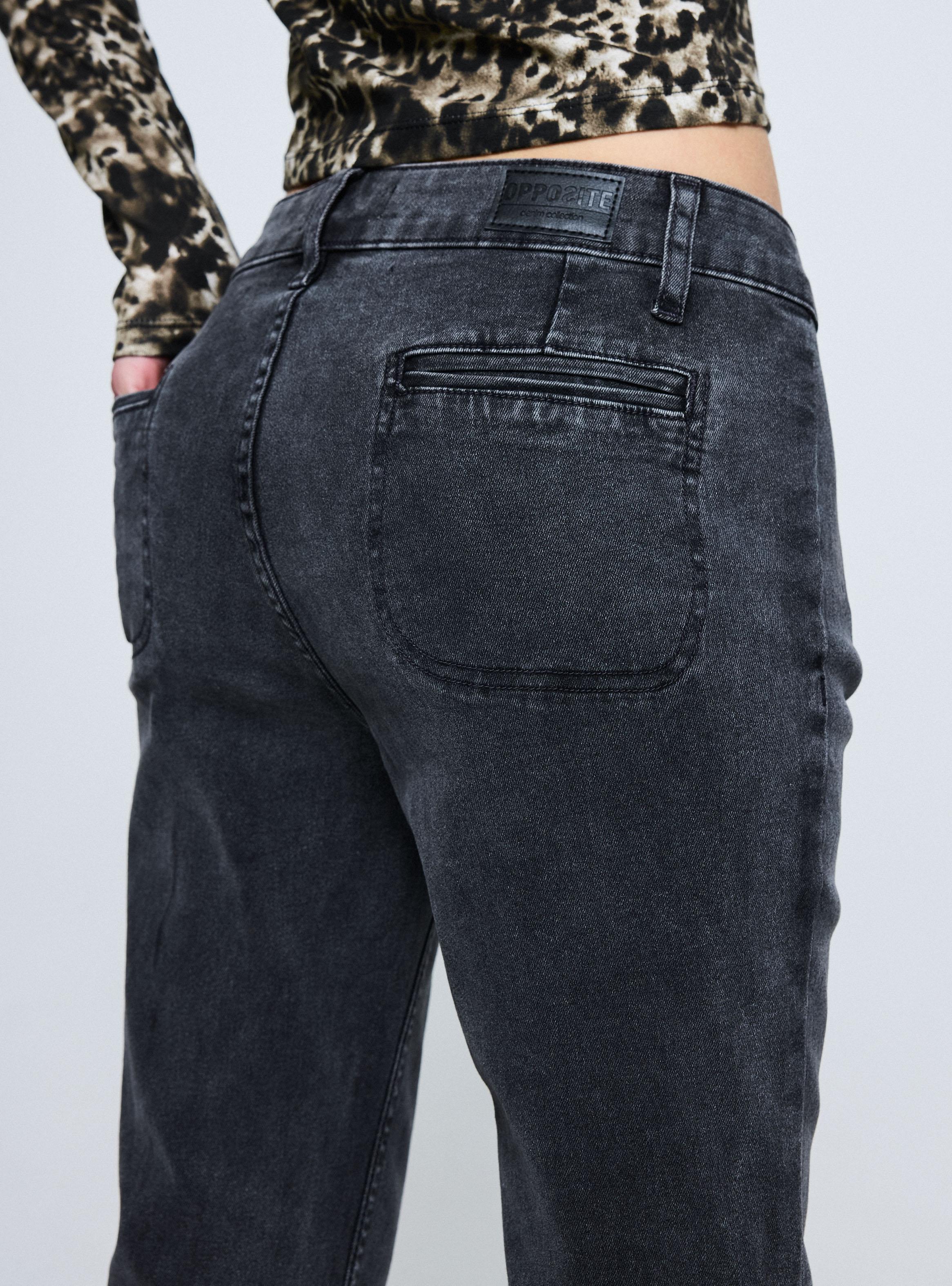 Jeans Flare Low Rise Bolsillos Ribeteados-3