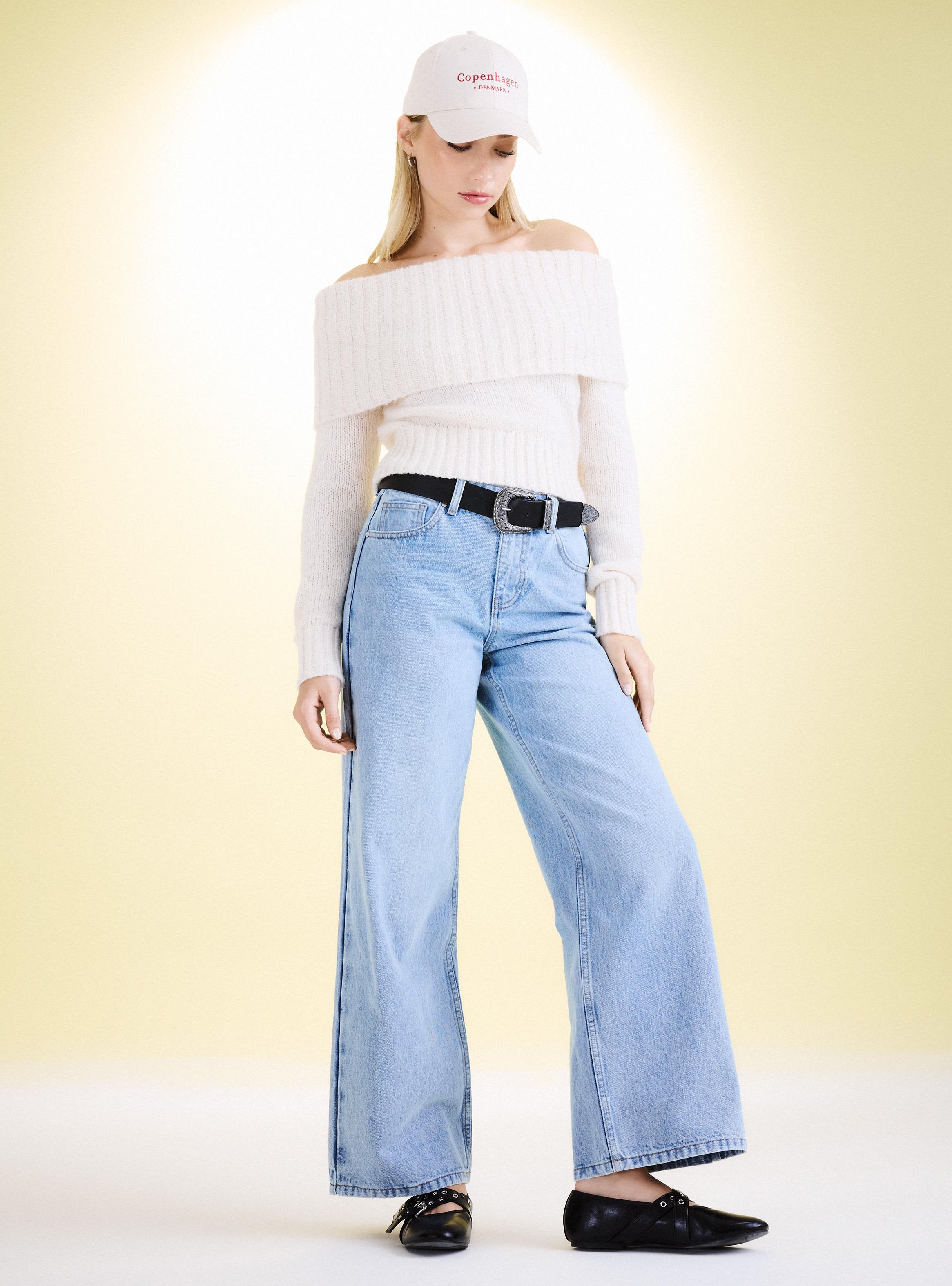 Jeans Baggy Tiro Bajo Lavados Denim-4