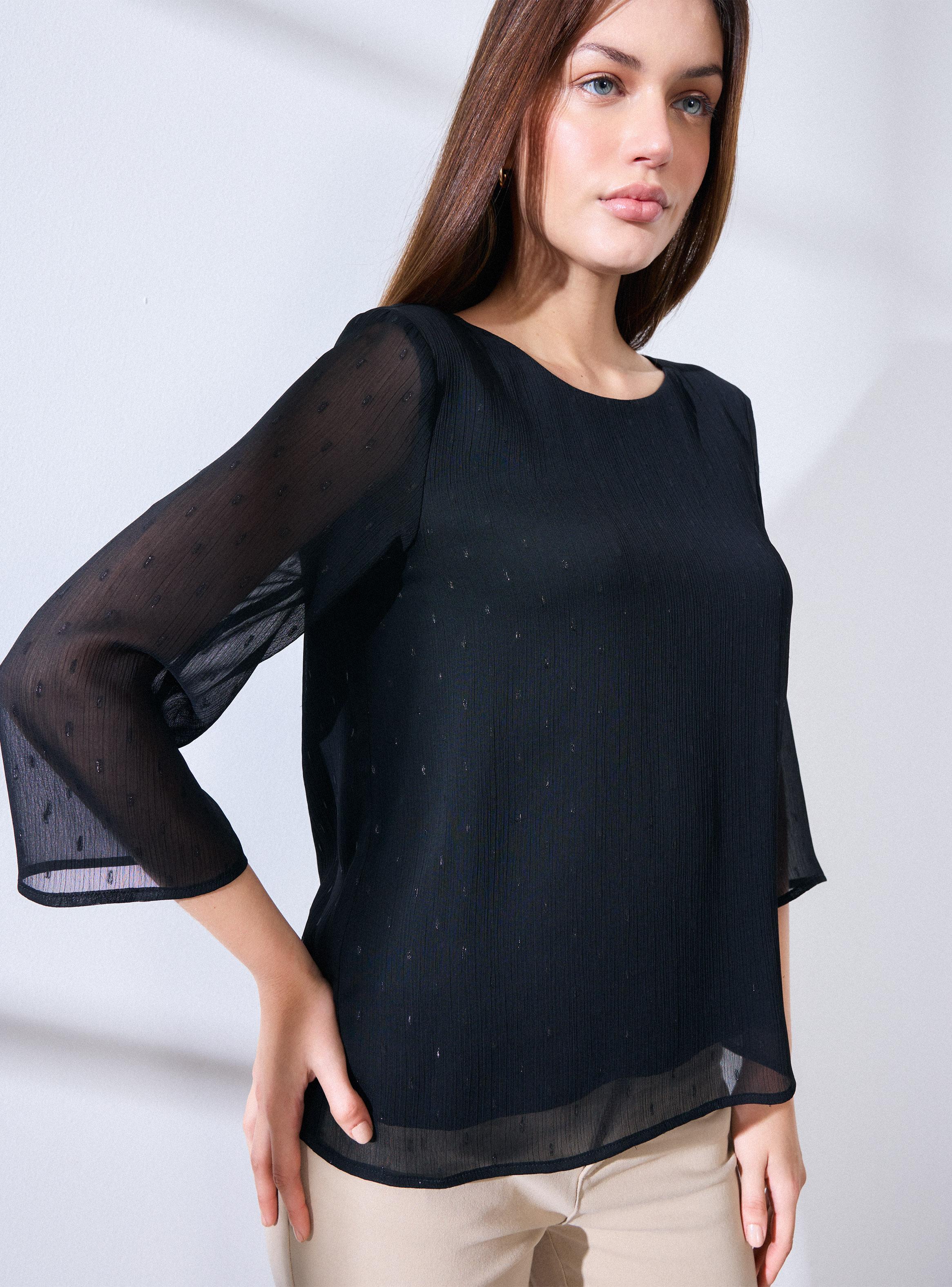 Blusa Doble Capa con Chispitas Metalizadas-2