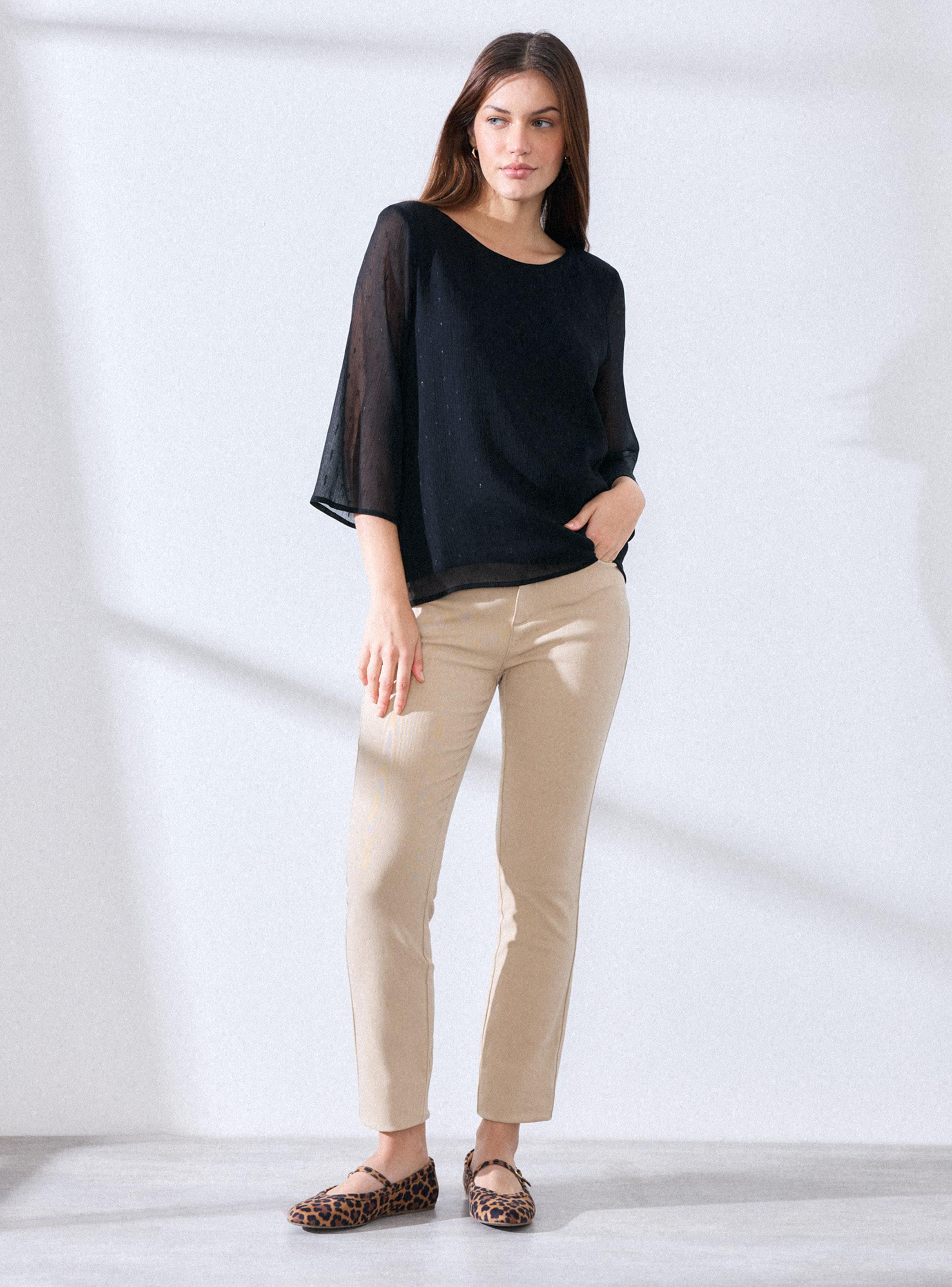 Blusa Doble Capa con Chispitas Metalizadas-4