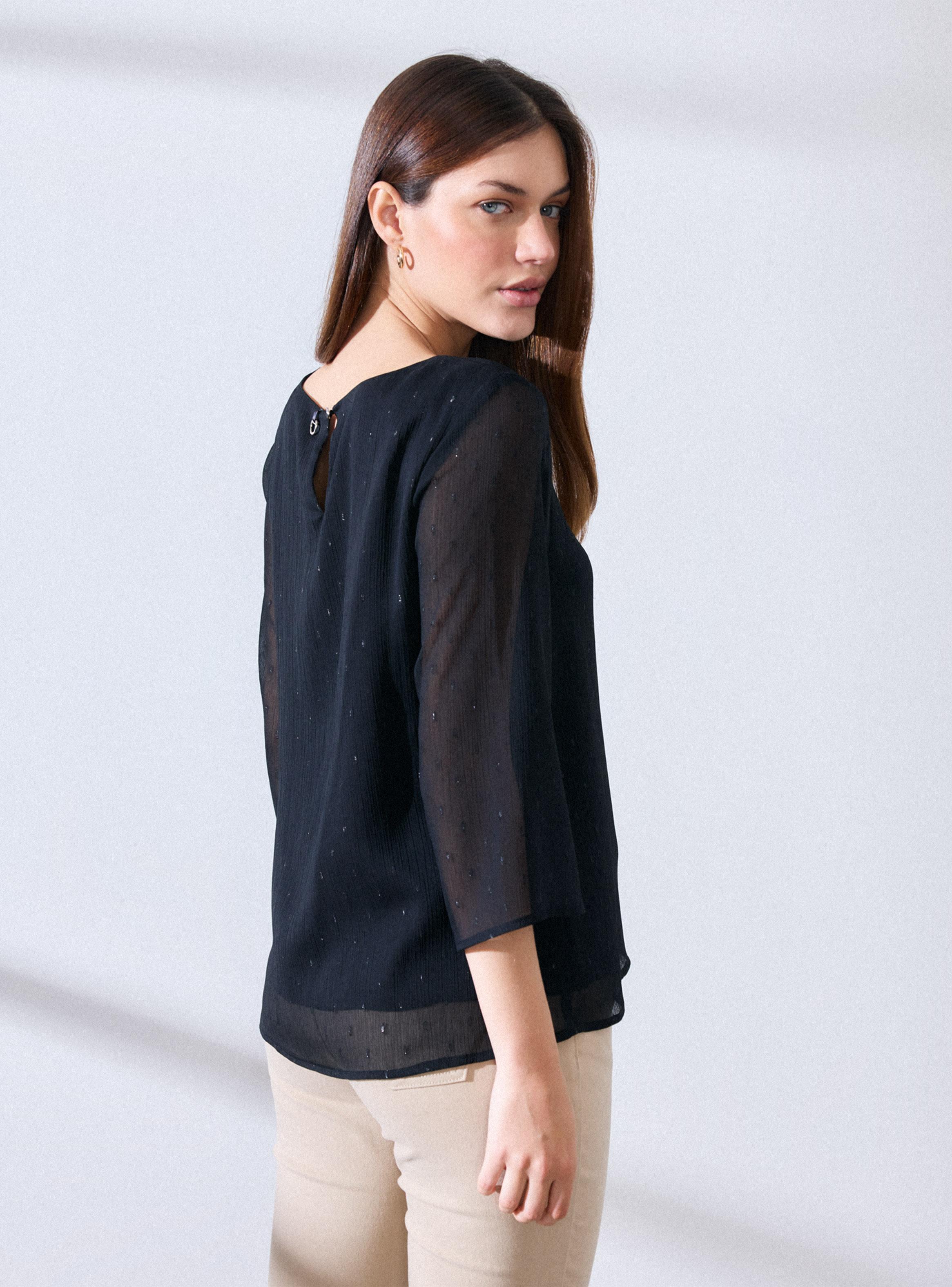 Blusa Doble Capa con Chispitas Metalizadas-1