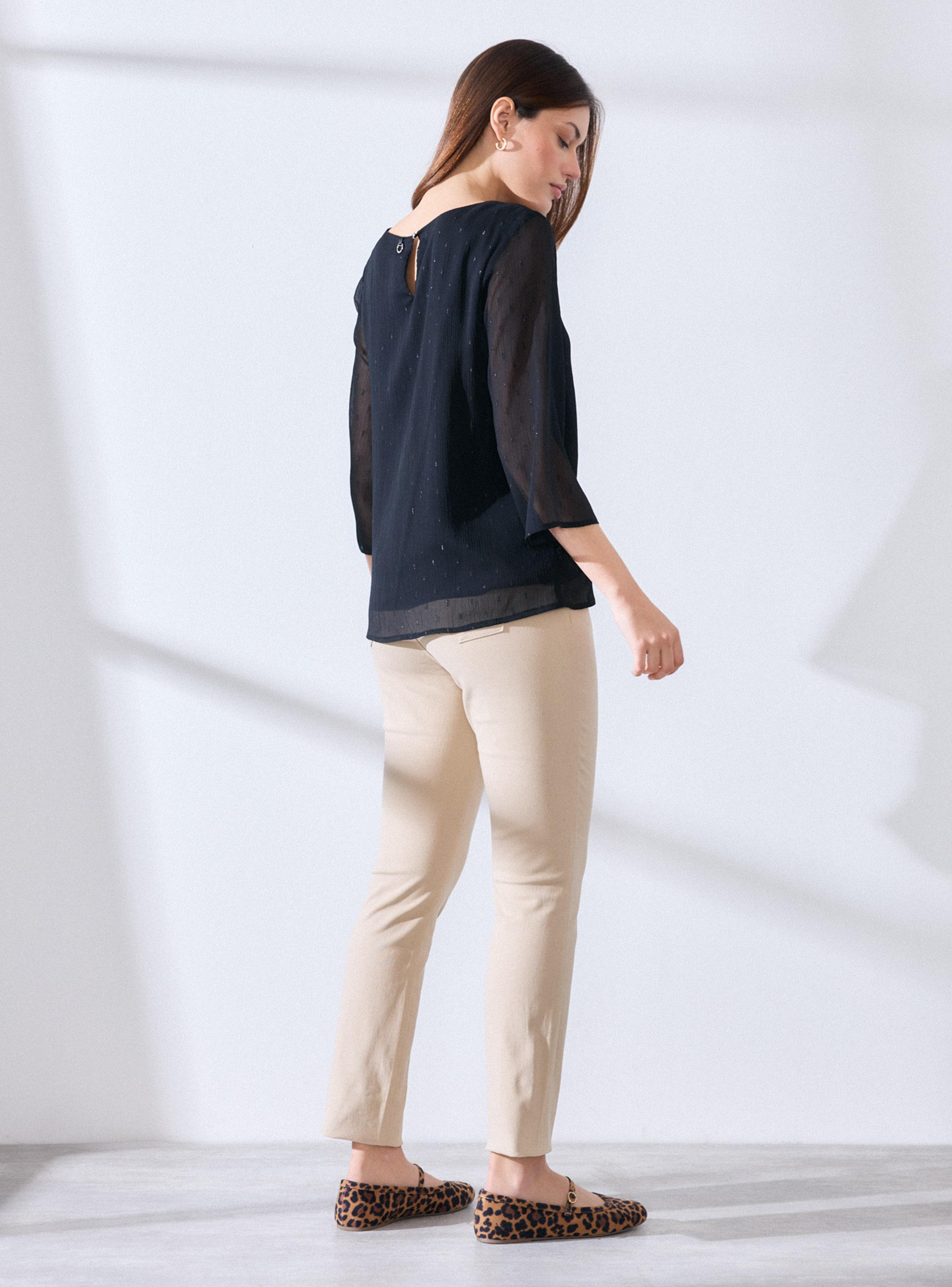 Blusa Doble Capa con Chispitas Metalizadas-5