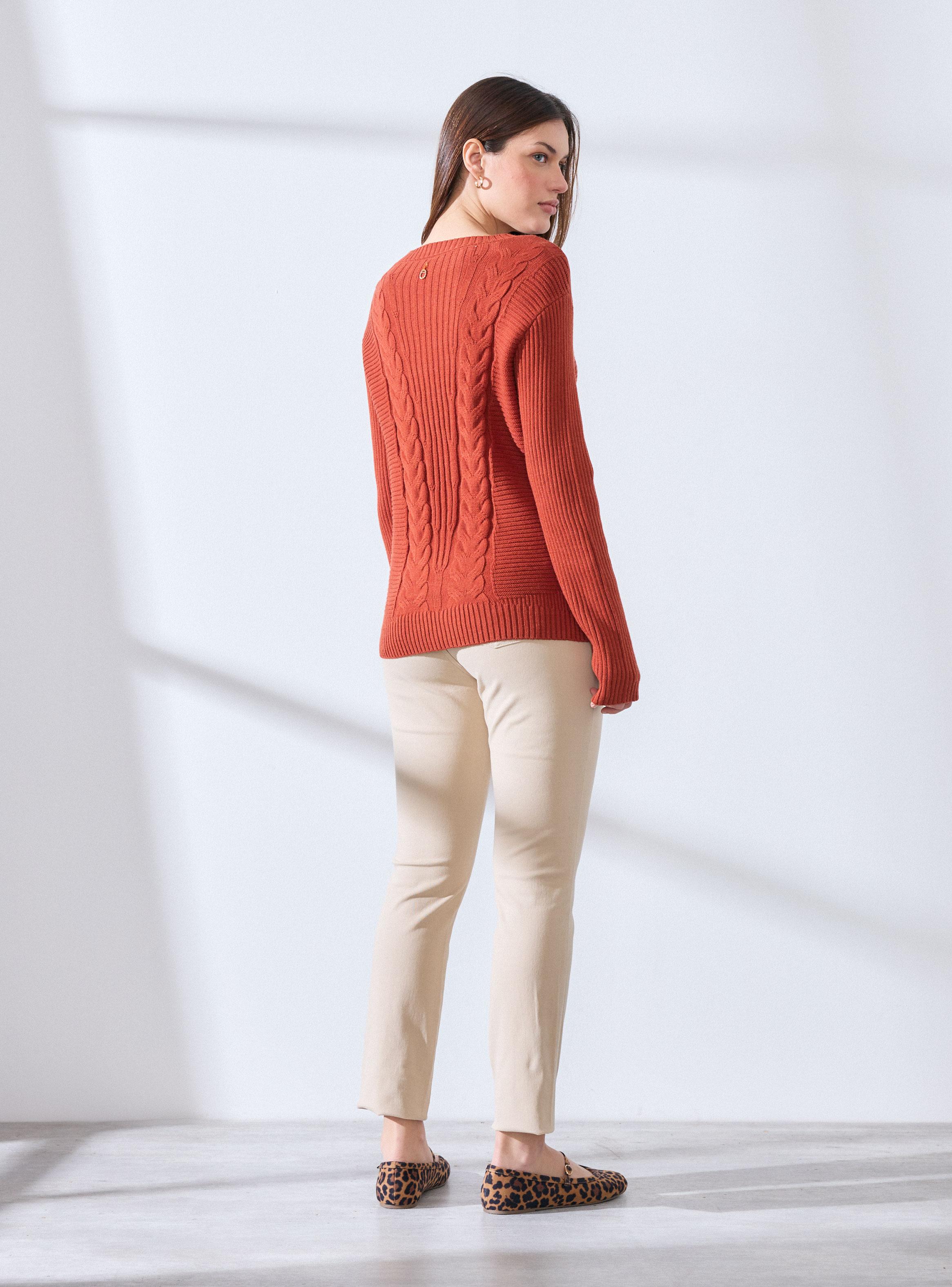 Sweater con Diseño de Trenzas en Delantero-5
