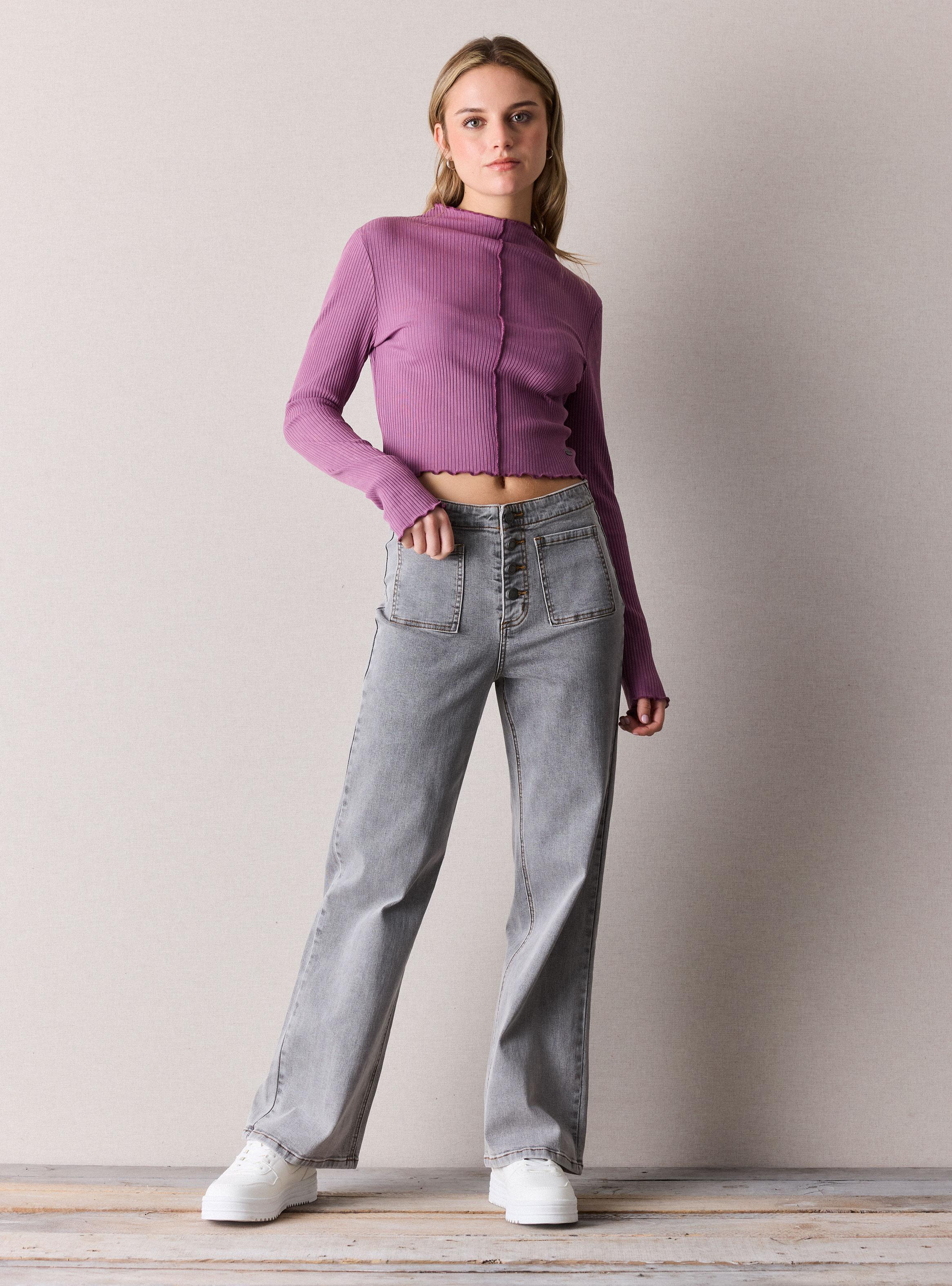 Jeans Ancho con Botones-4