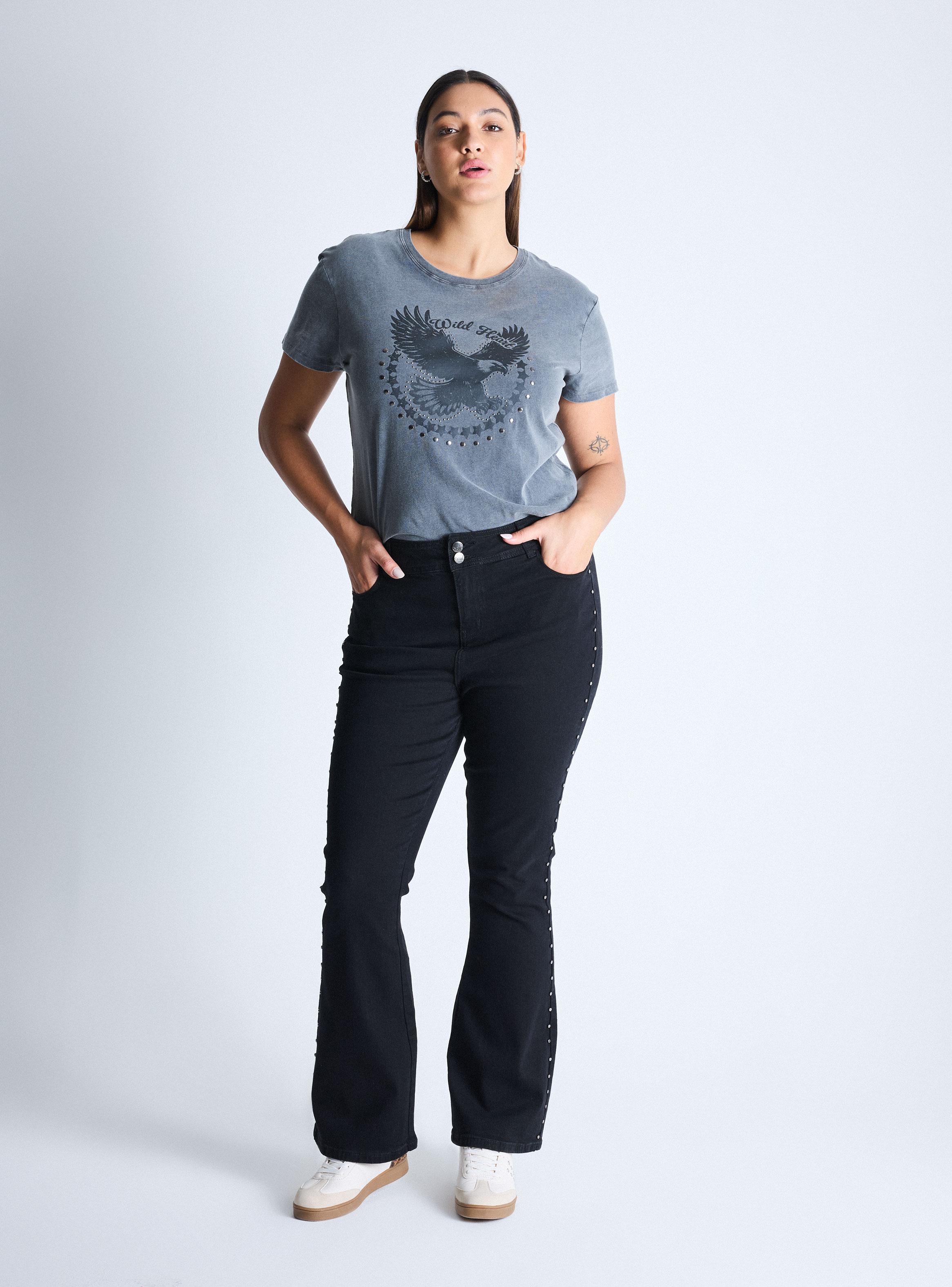 Jeans Flare Tachas Costados Curvy-4