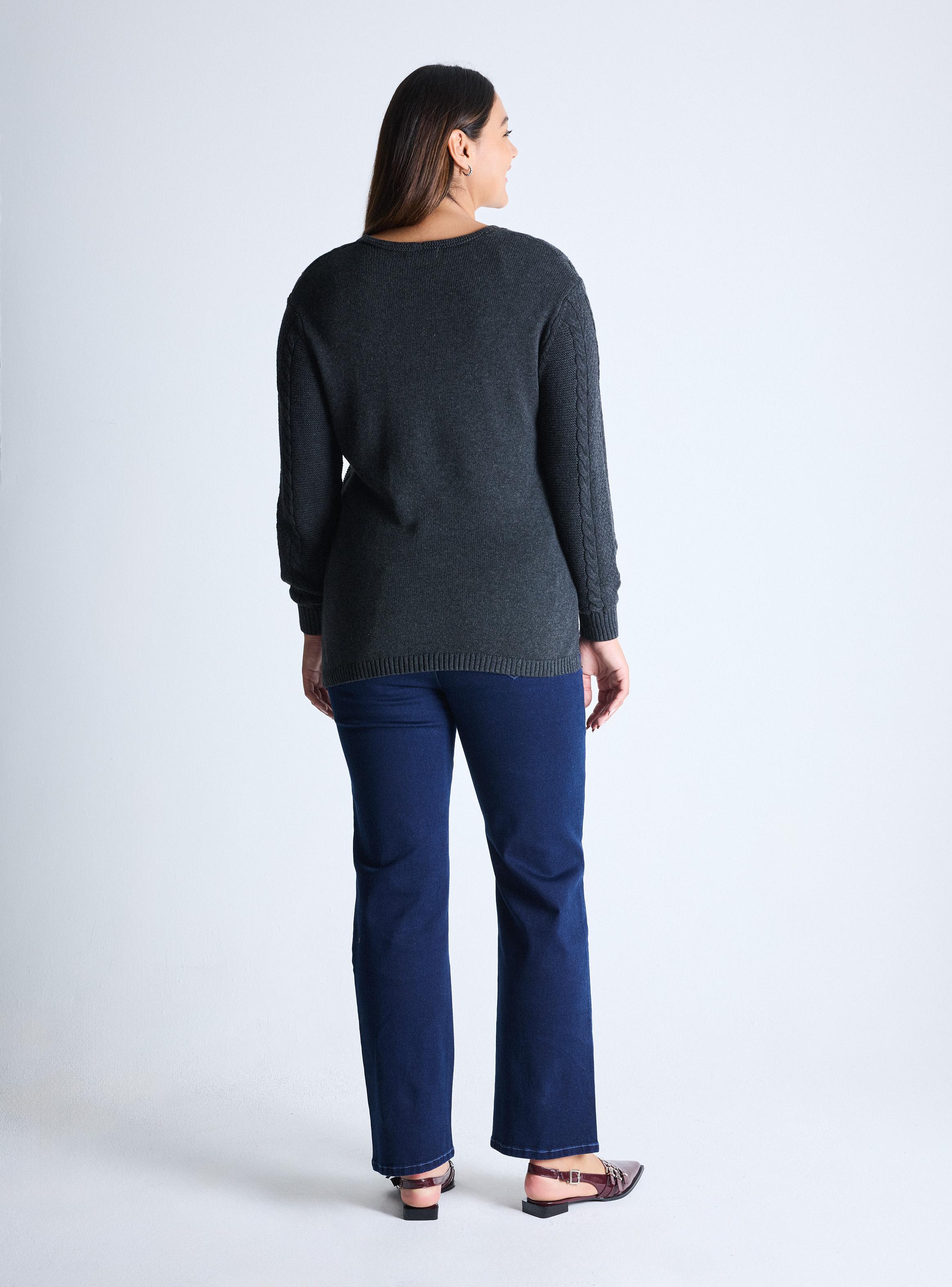 Sweater Trenzado Escote V Curvy-5