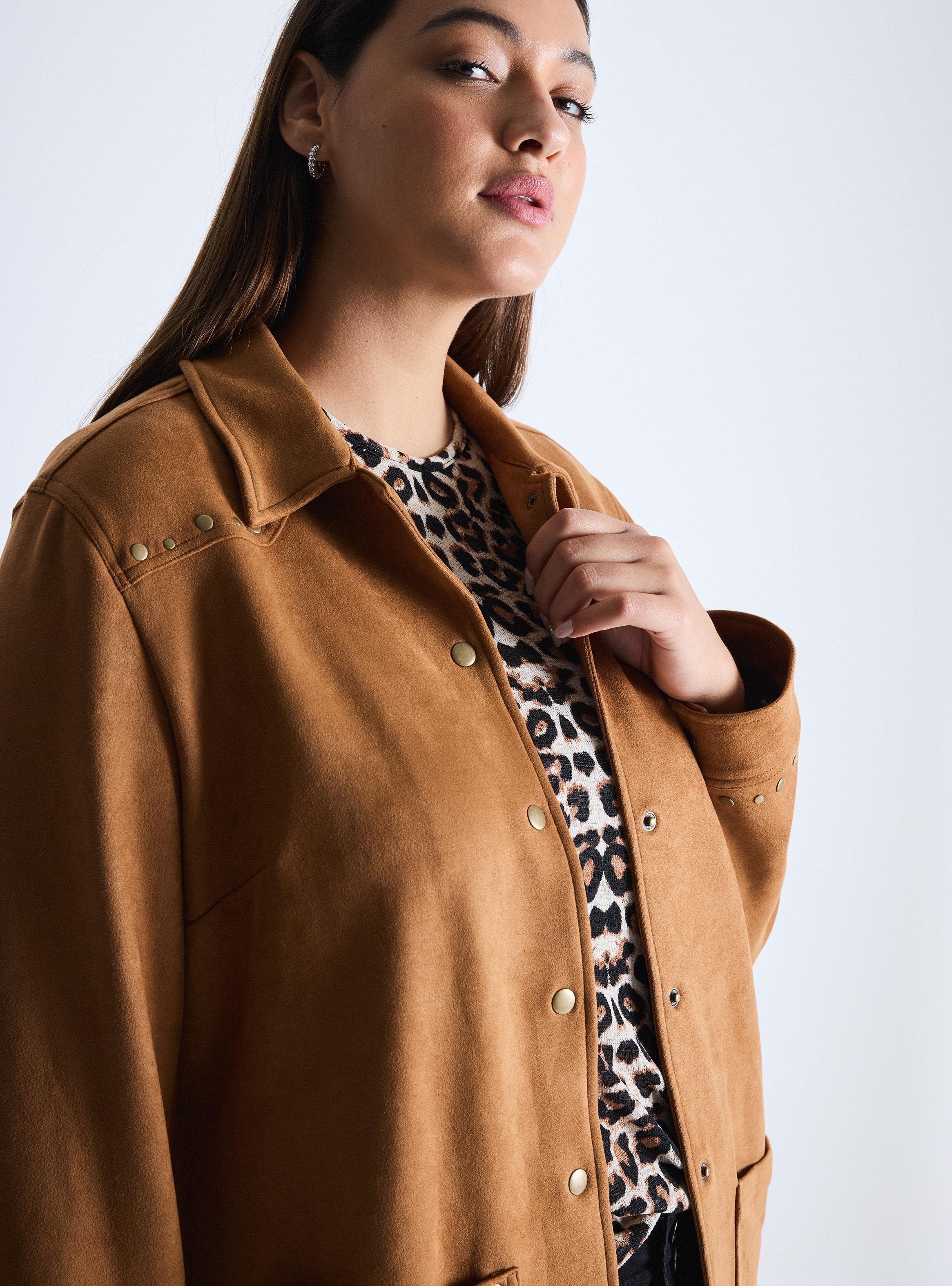 Chaqueta Sobre Camisa Gamuza Western Curvy-2