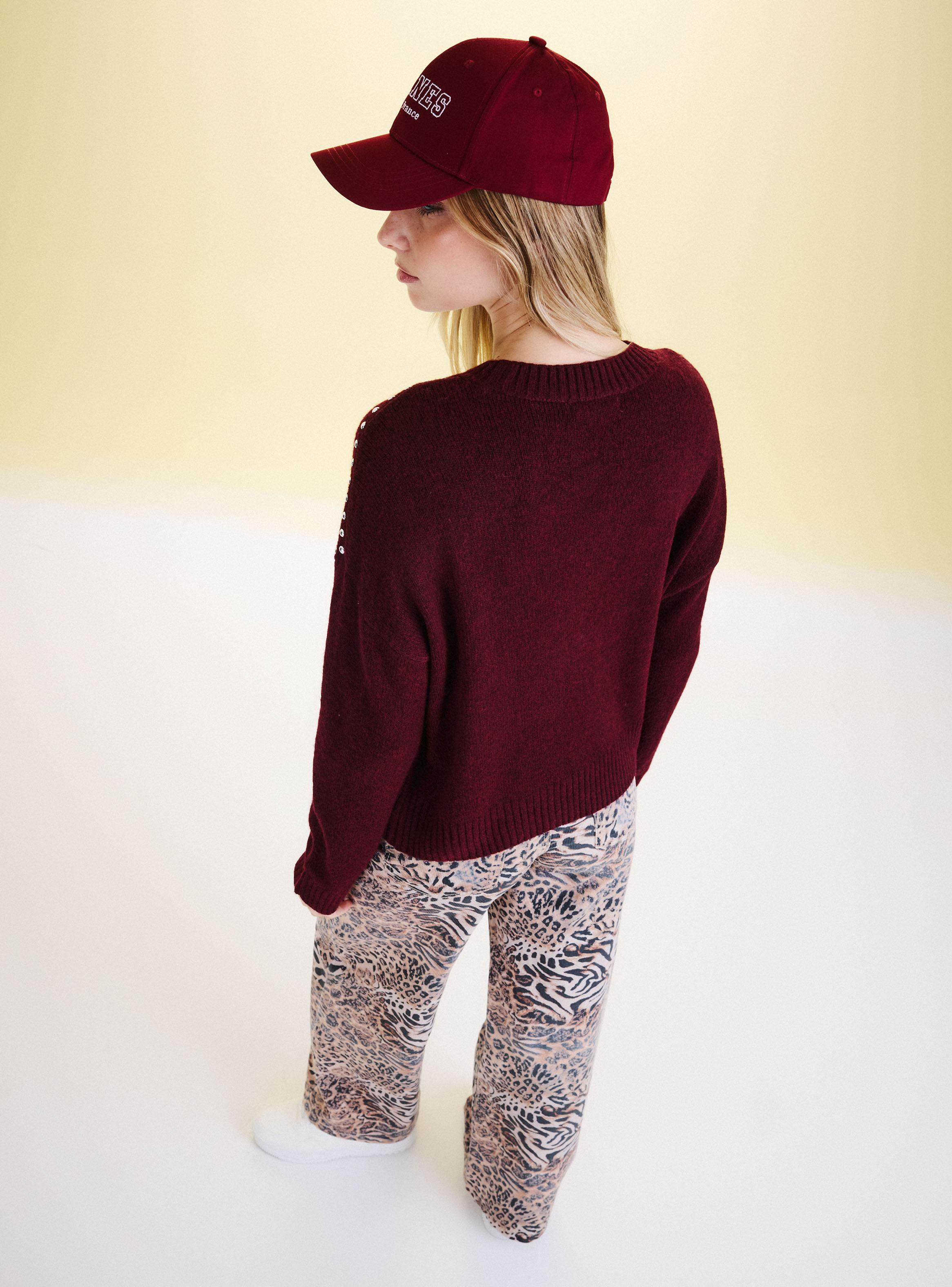 Sweater Cuello Mock con Corte en Escote-5