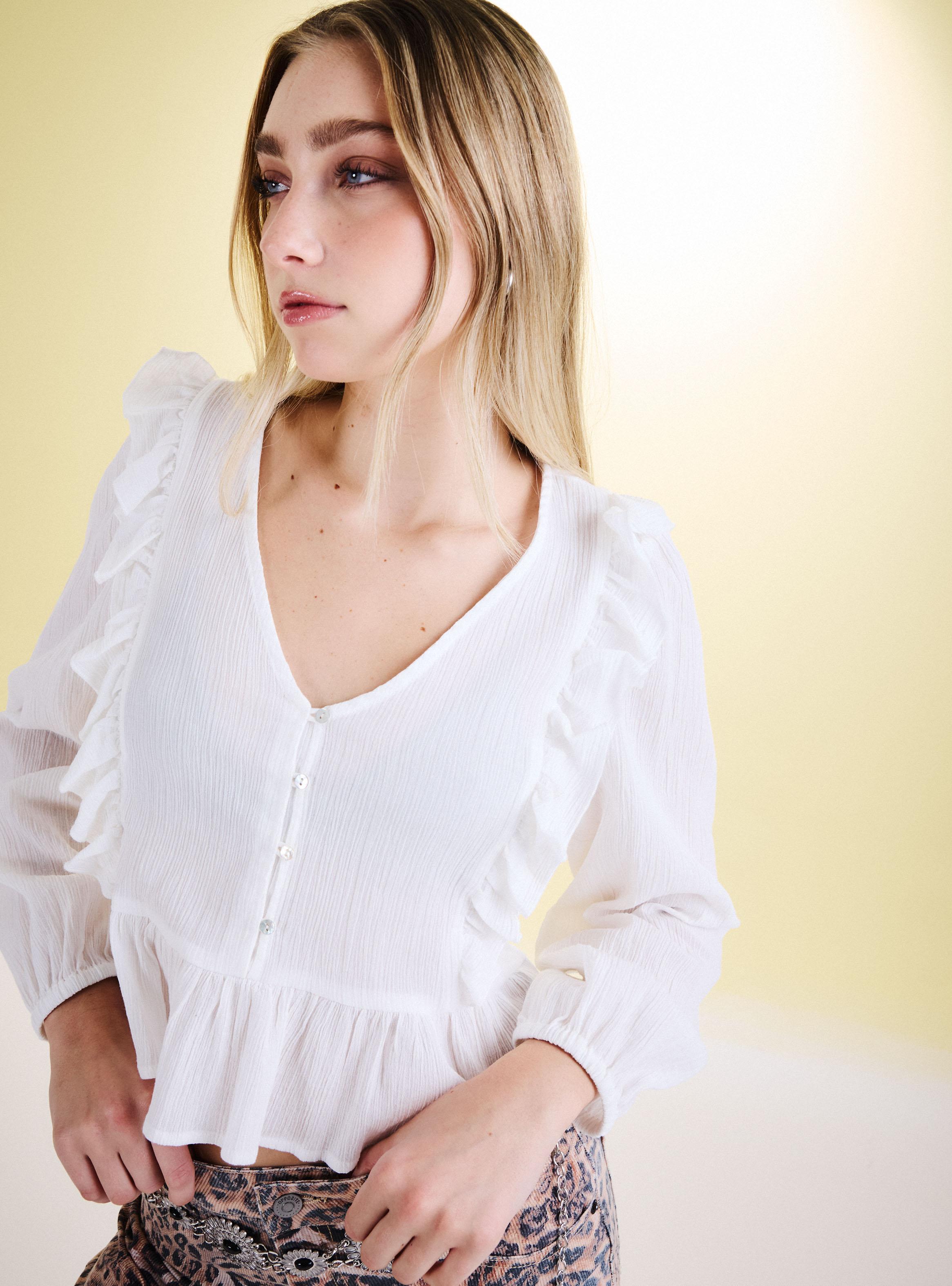 Blusa Botones Manga Blogo-3